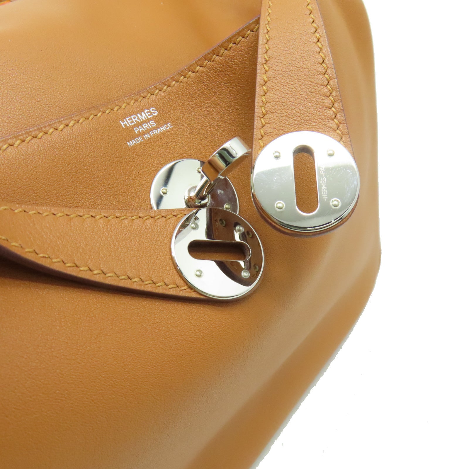 HERMES Swift皮革Lindy 26 Shoulder Bag銀扣肩背袋Gold/金棕色