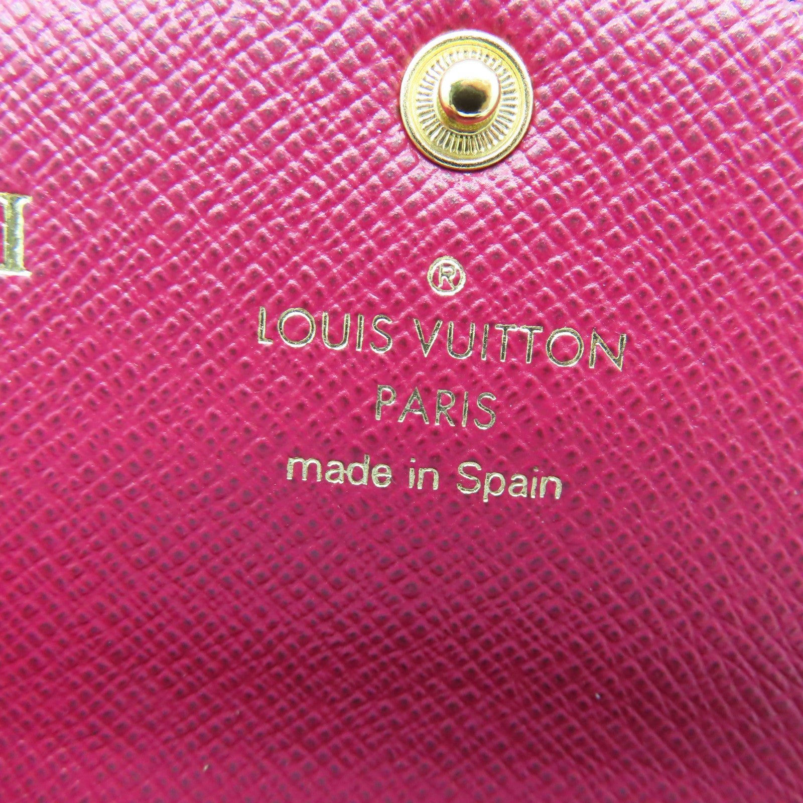 LOUIS VUITTON Monogram Card Case金扣卡片包棕色/紅色