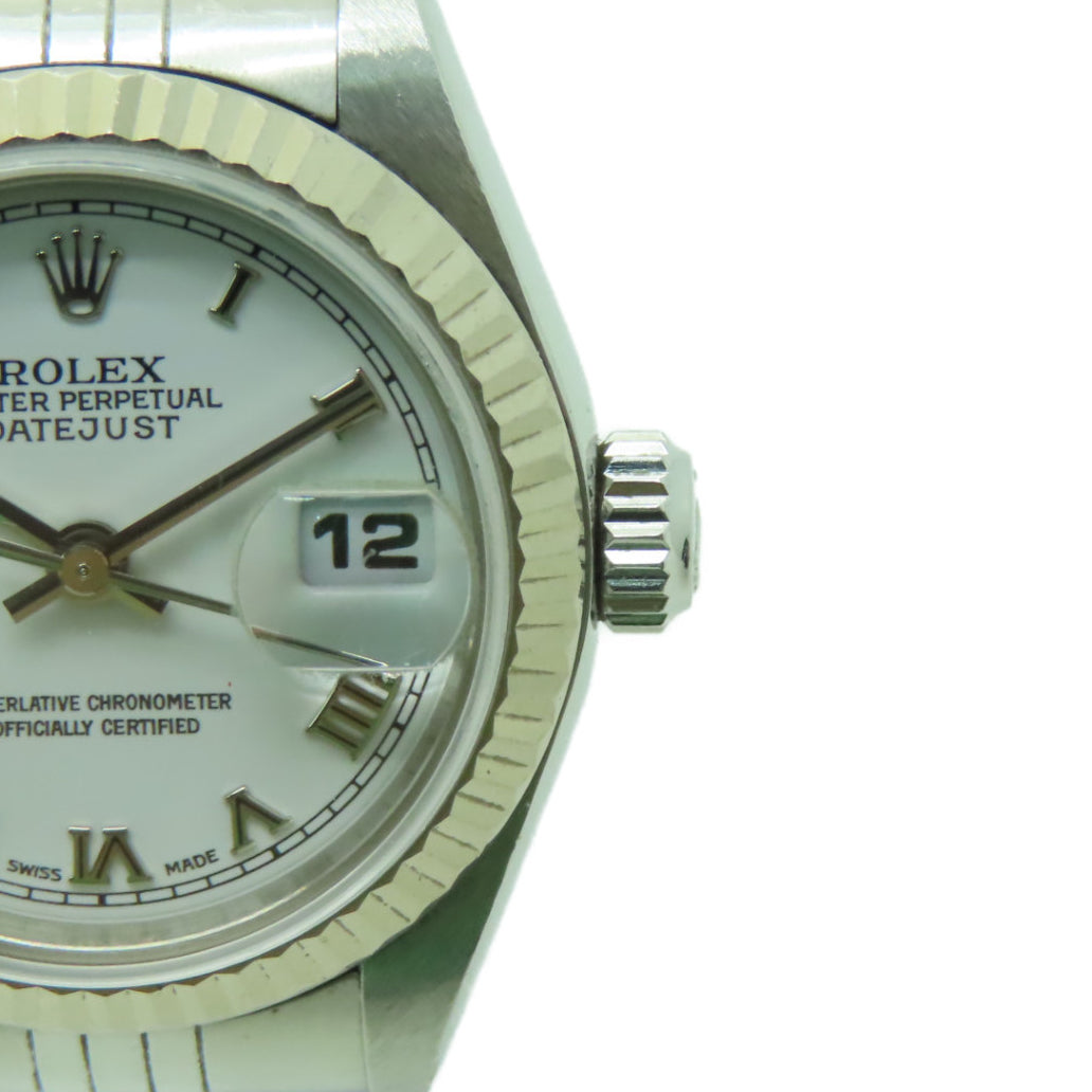 ROLEX 【激減優惠】Datejust18K白金/不鏽鋼手錶自動機芯白色/銀色
