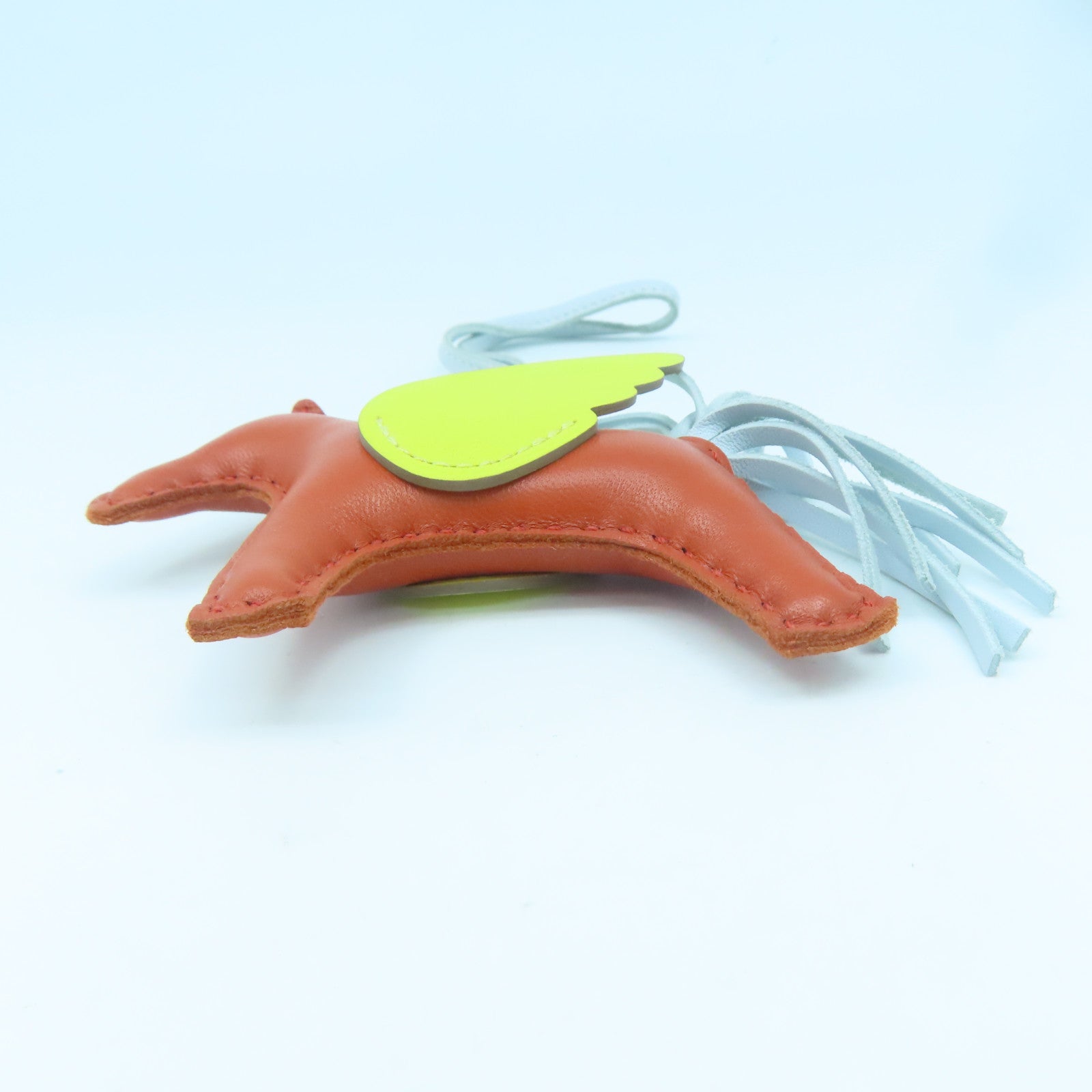 HERMES Swift Leather Rodeo Pegase PM Charm Orange/Yellow/Light Blue