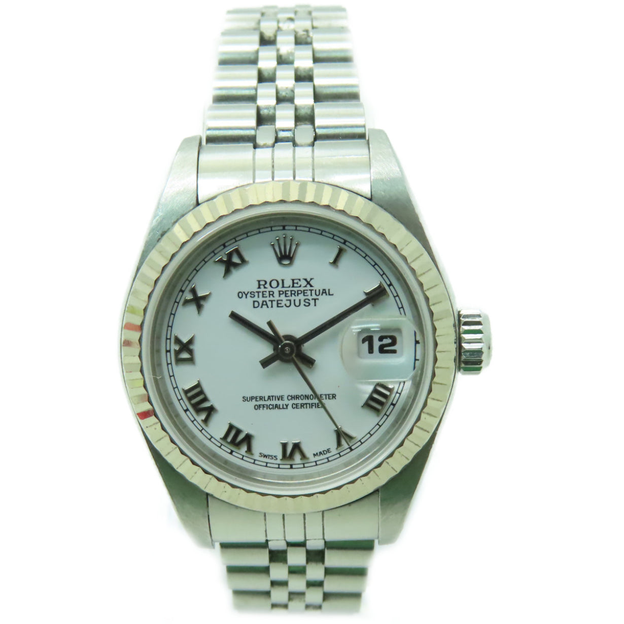 ROLEX 【激減優惠】Datejust18K白金/不鏽鋼手錶自動機芯白色/銀色