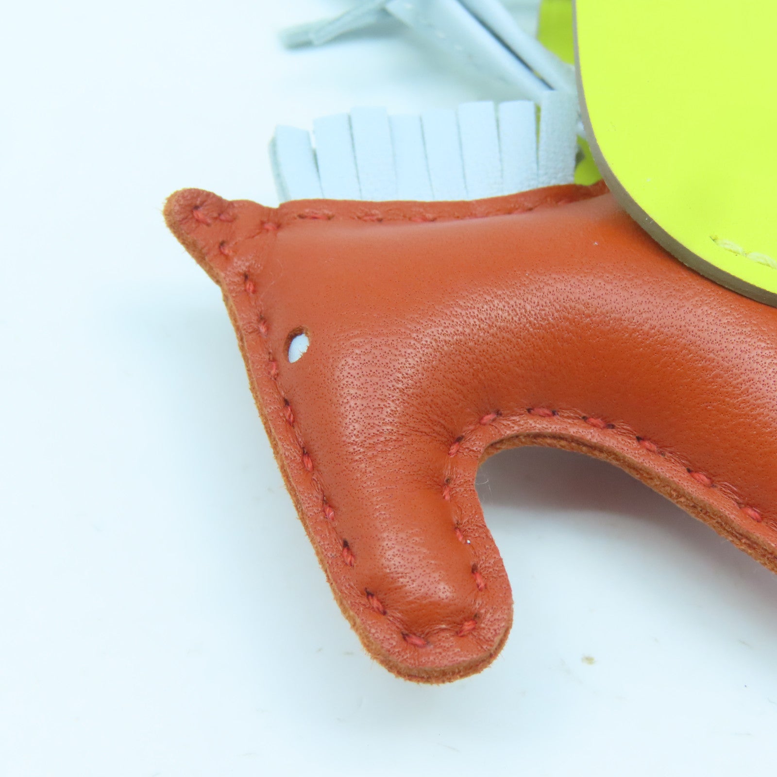 HERMES Swift Leather Rodeo Pegase PM Charm Orange/Yellow/Light Blue