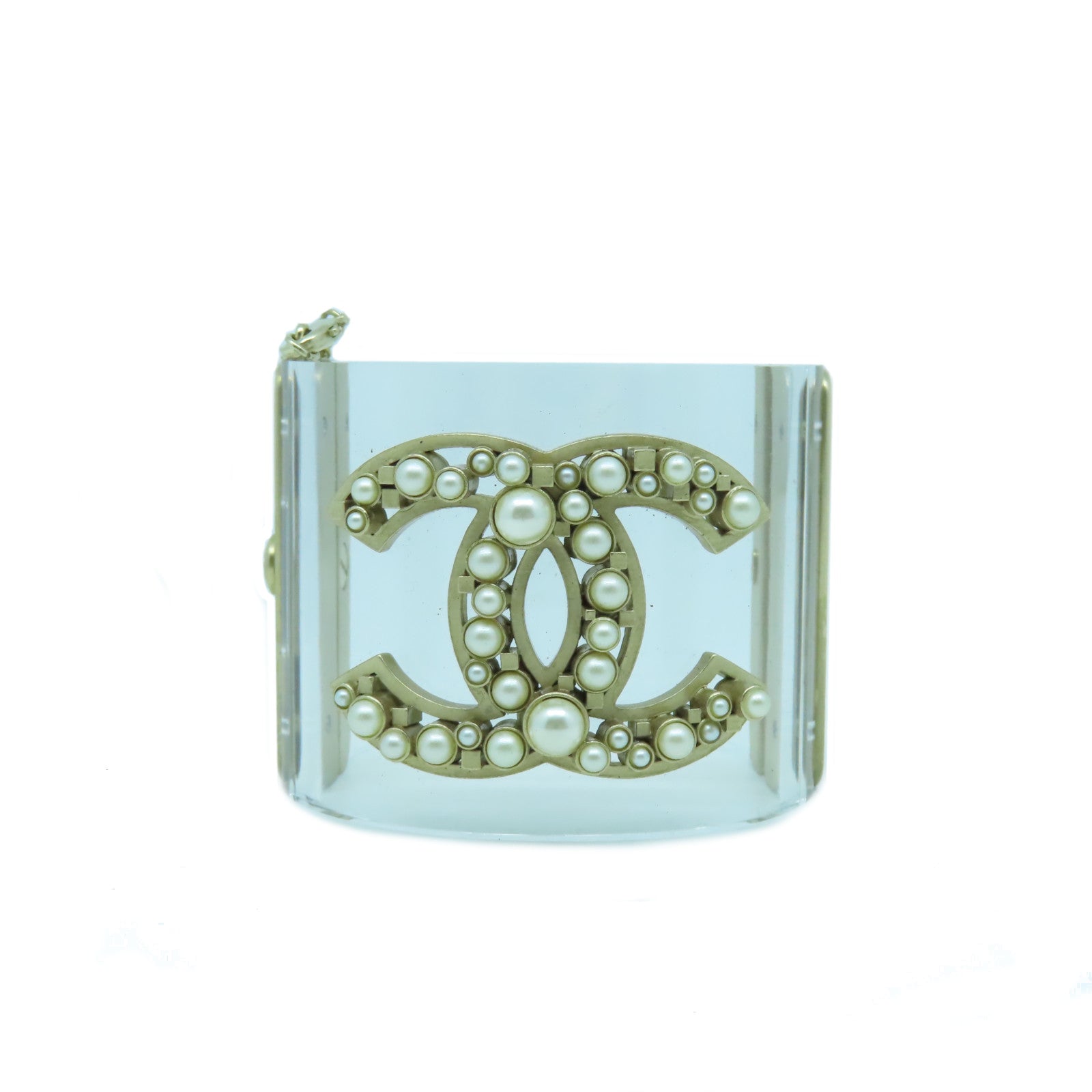 CHANEL 金屬Bangle手鐲透明/金色