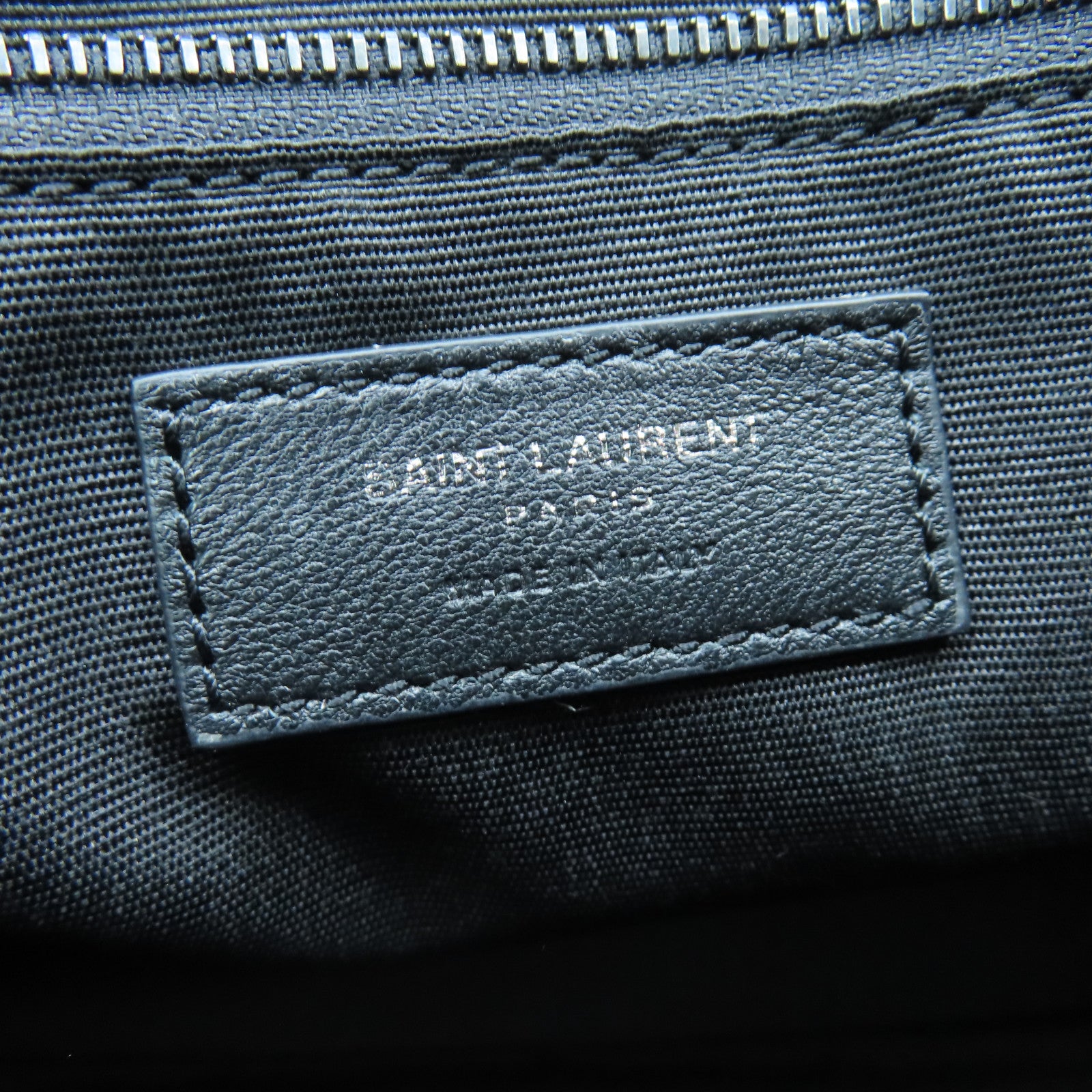 SAINT LAURENT 斜紋牛皮皮革Niki銀扣鏈帶肩背袋黑色
