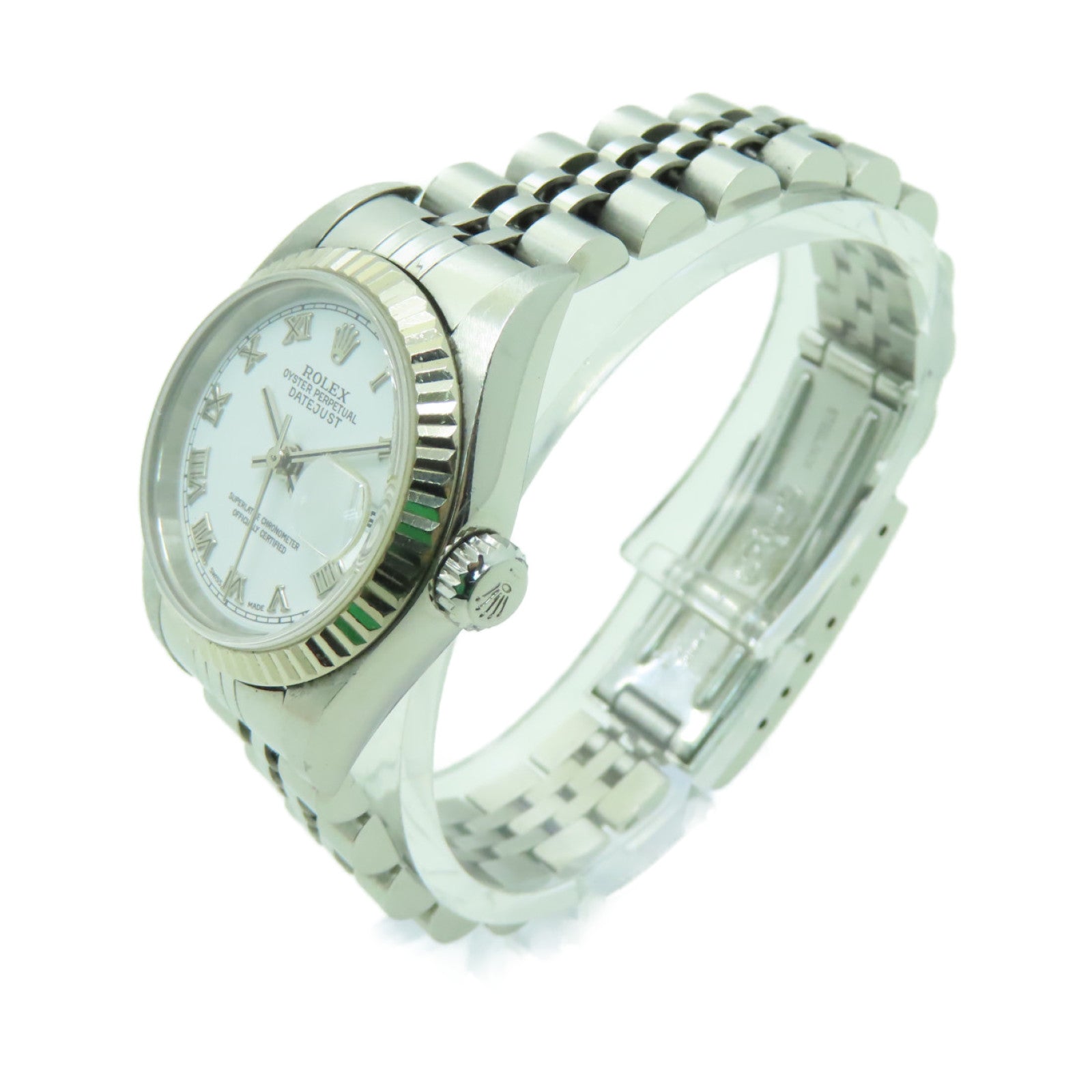ROLEX 【激減優惠】Datejust18K白金/不鏽鋼手錶自動機芯白色/銀色