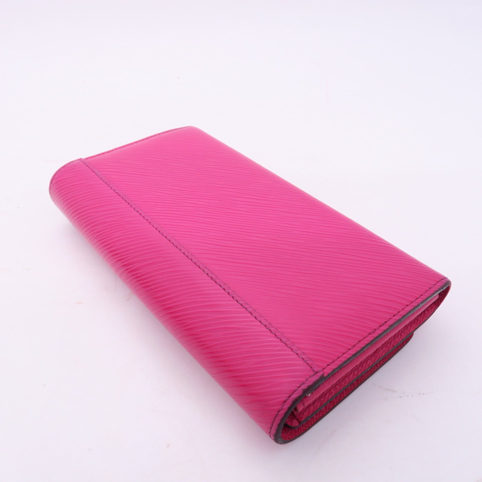 LOUIS VUITTON Epi Twist Wallet銀扣長錢包桃紅色