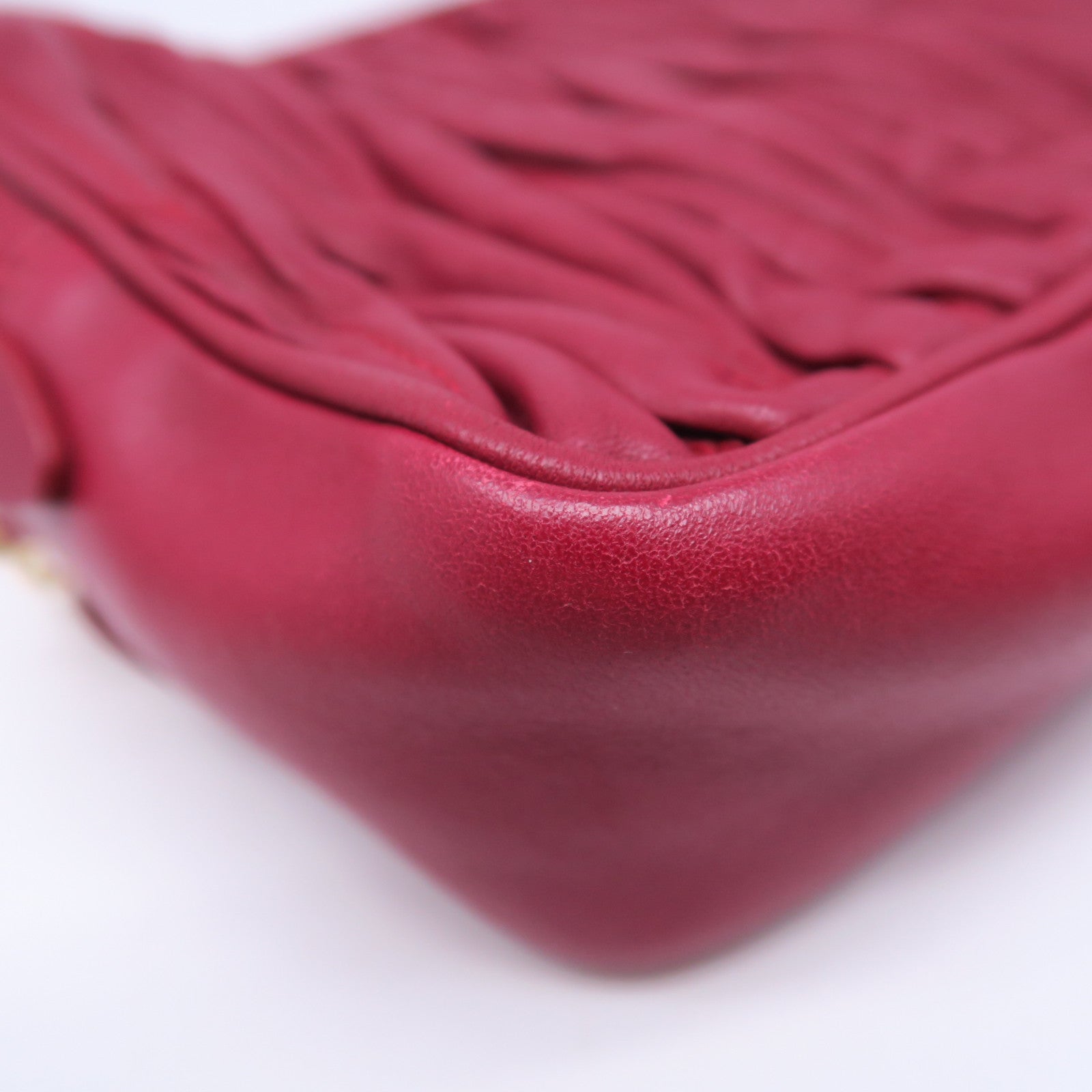 Miu Miu 羊皮皮革Shoulder Bag金扣肩背袋紅色