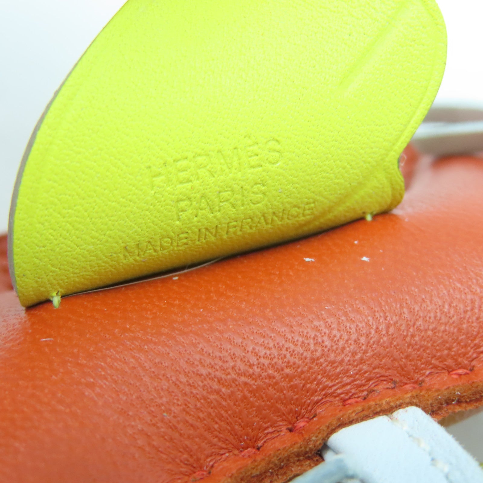 HERMES Swift Leather Rodeo Pegase PM Charm Orange/Yellow/Light Blue
