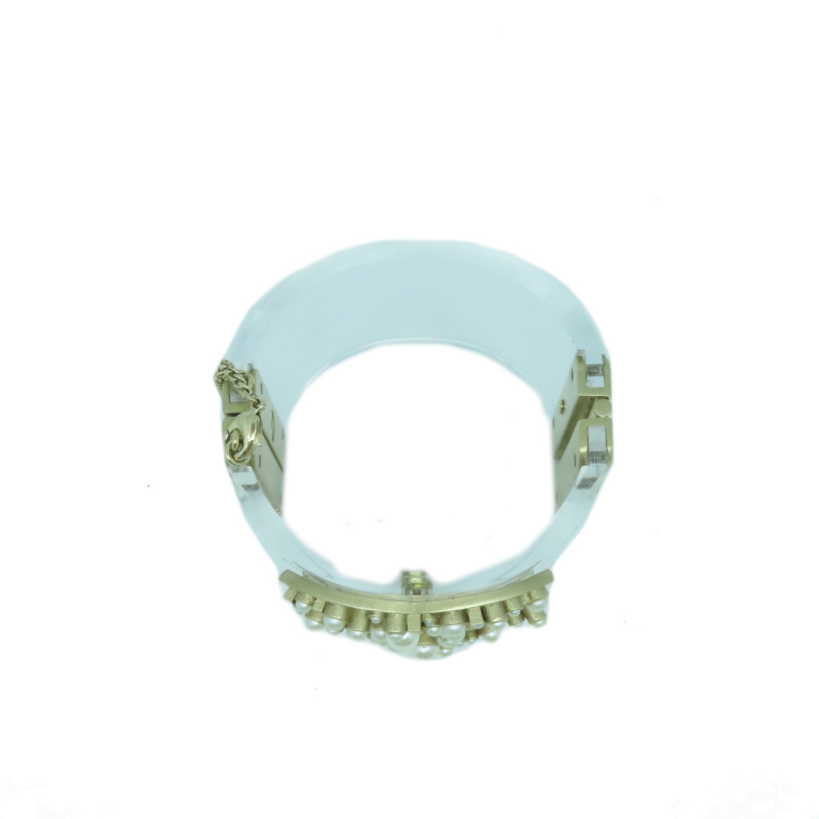 CHANEL 金屬Bangle手鐲透明/金色