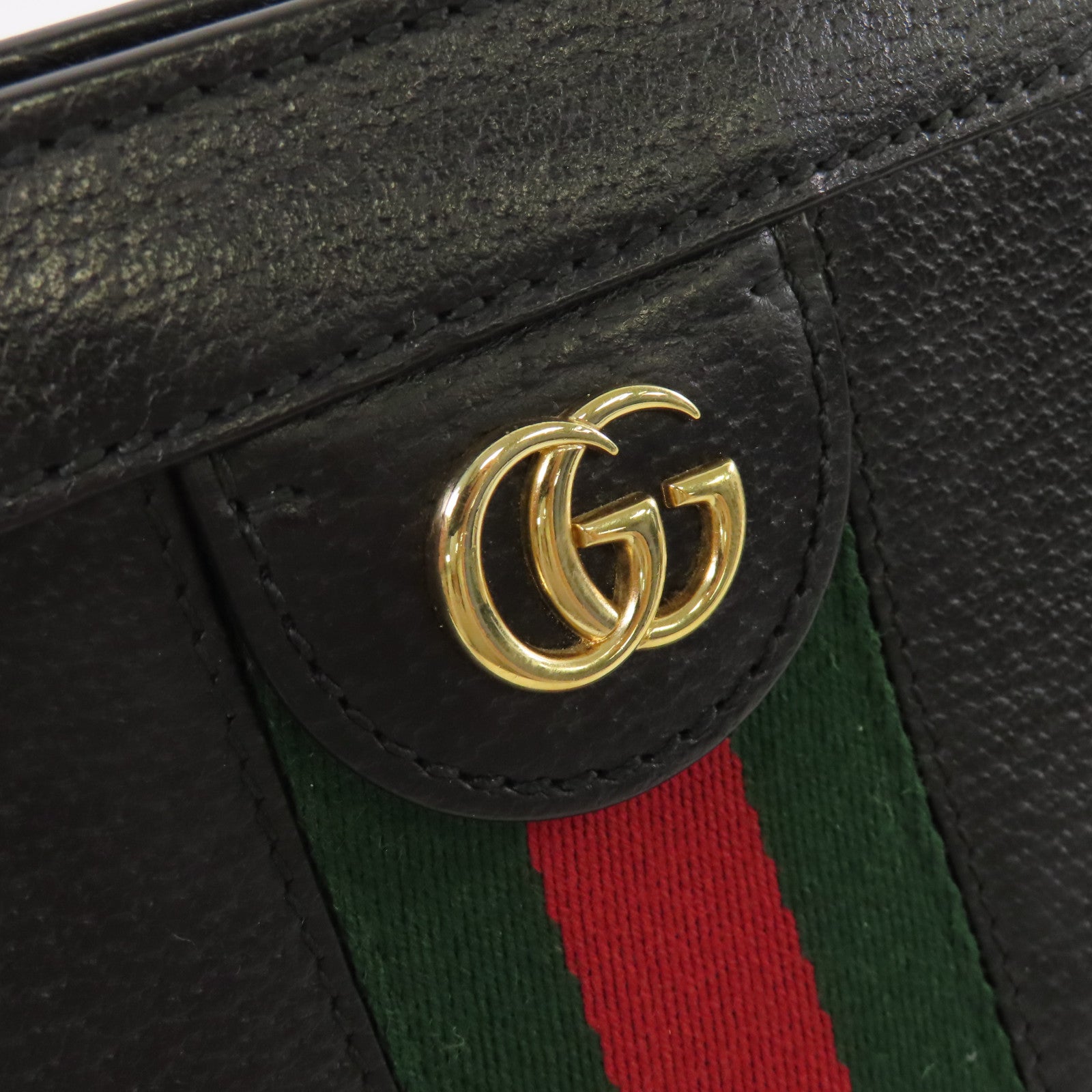 GUCCI 牛皮皮革Ophidia GG Shoulder Bag鏈帶肩背袋黑色