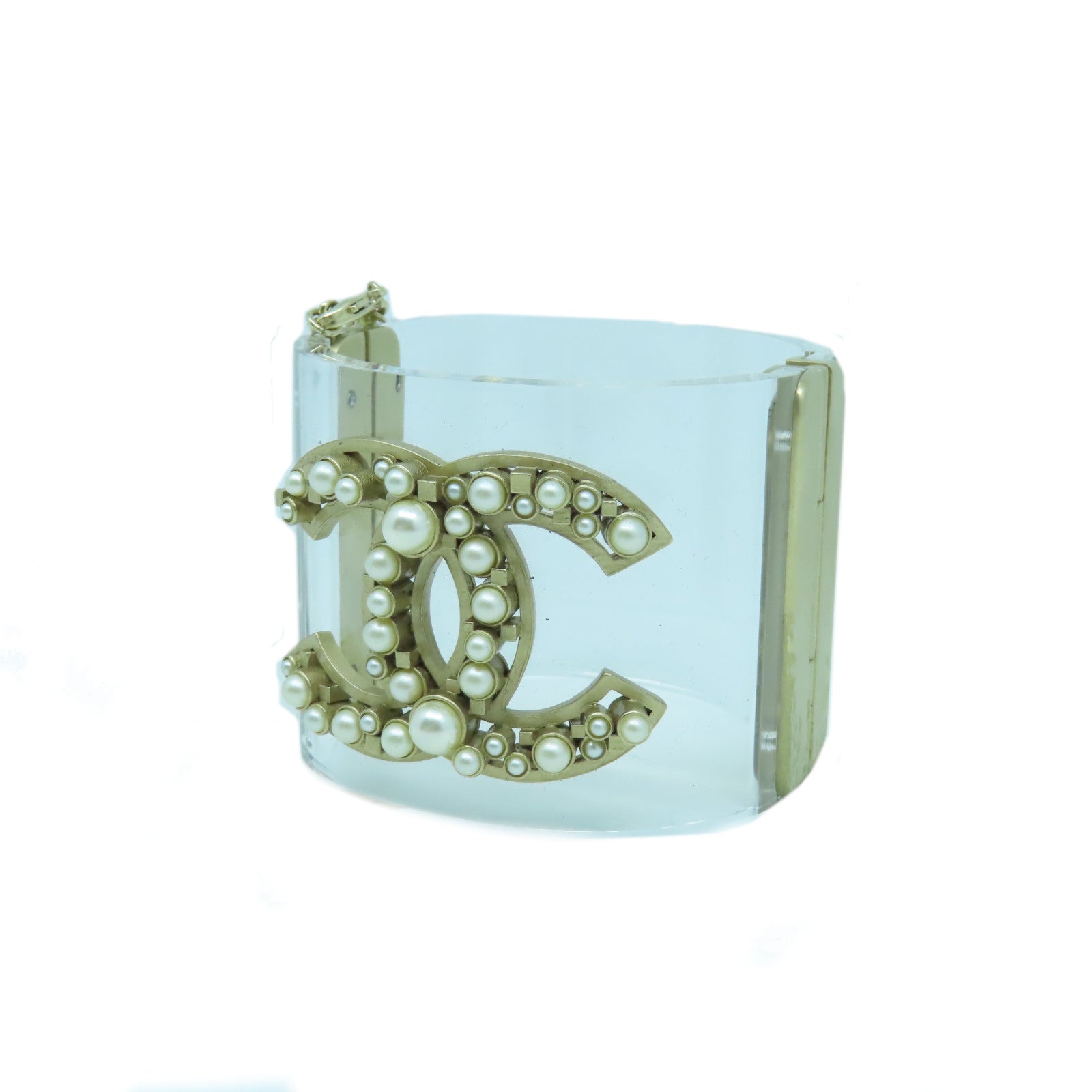 CHANEL 金屬Bangle手鐲透明/金色