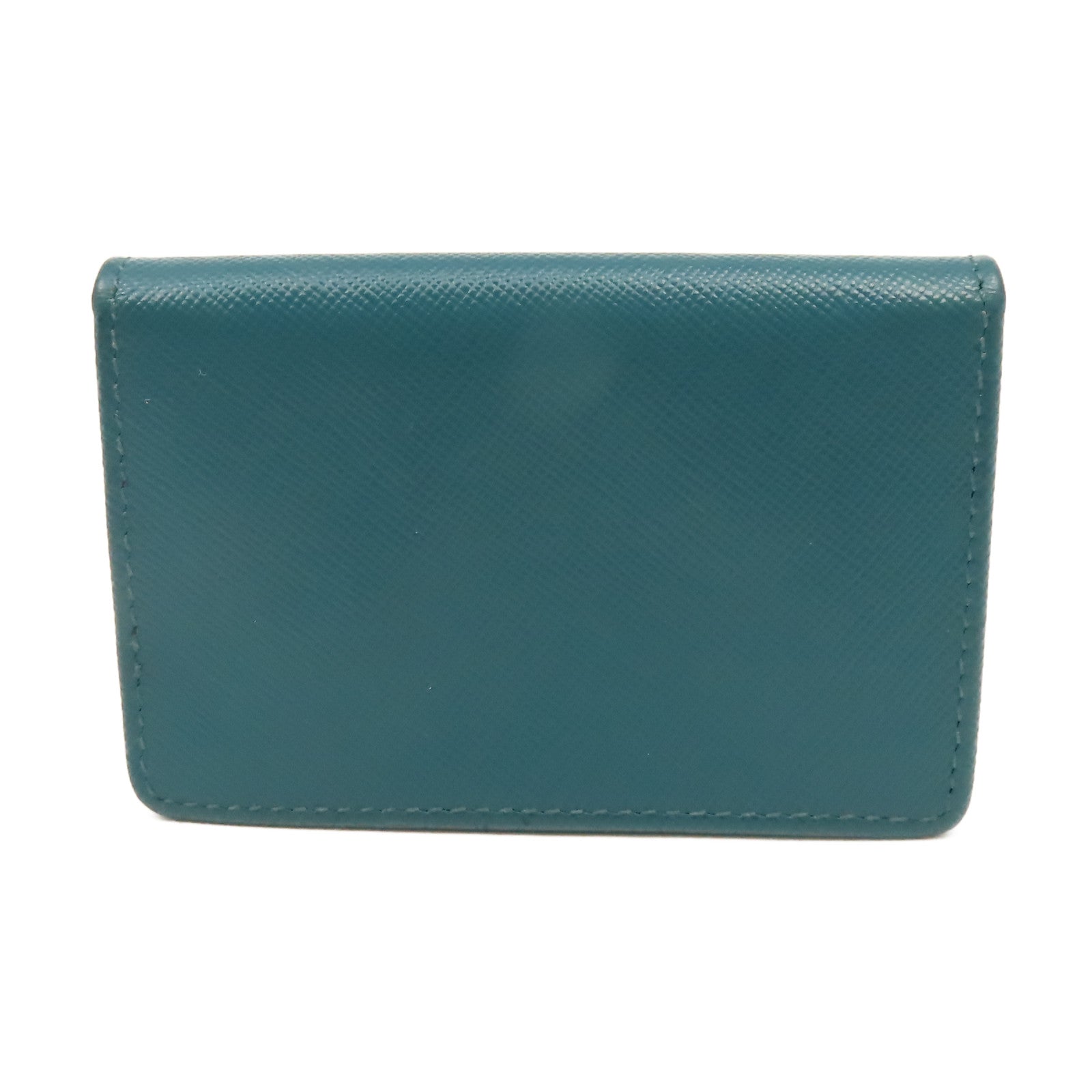 PRADA Saffiano皮革Card Case金扣卡片套綠色