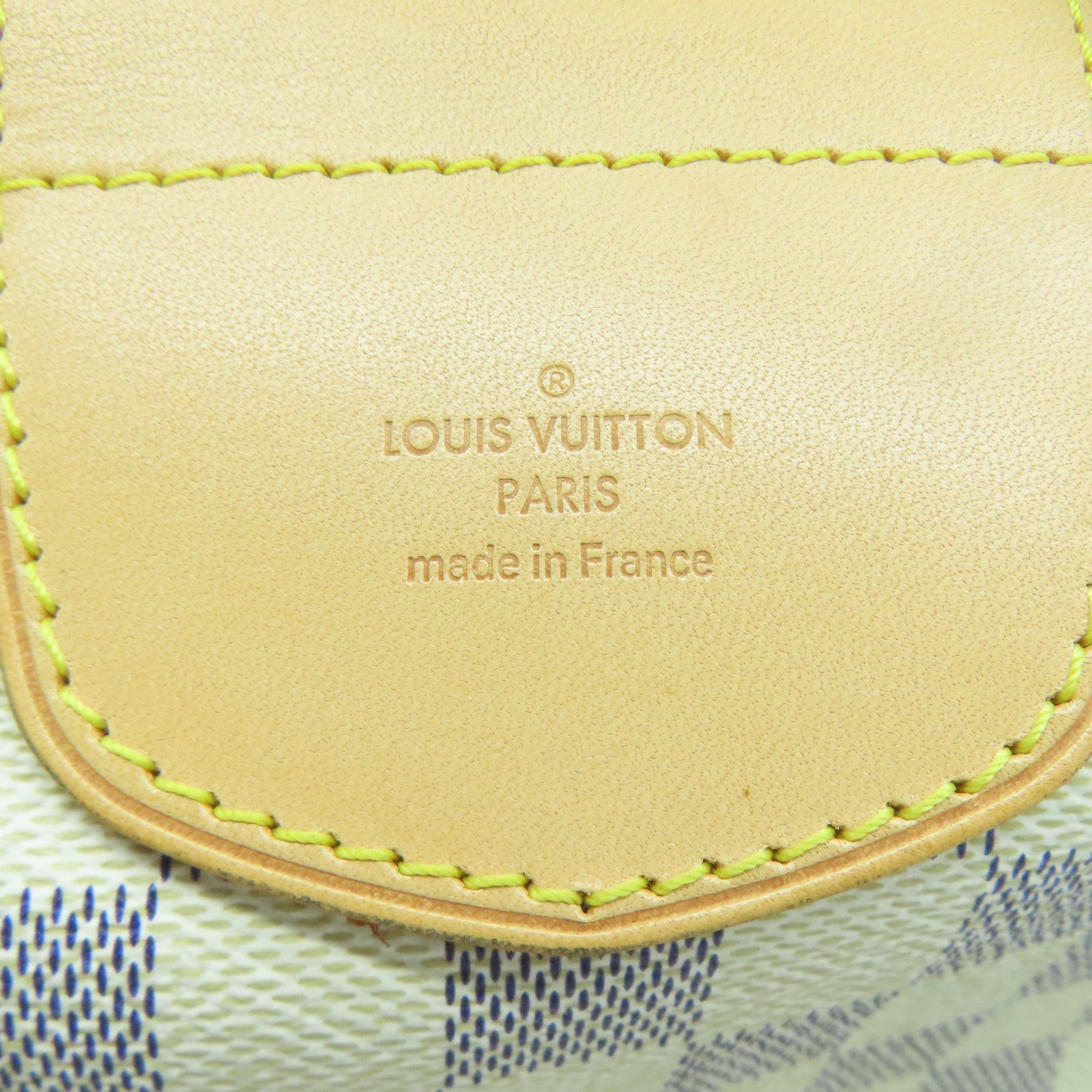 LOUIS VUITTON Damier Azur Stresa GM金扣肩背袋白色