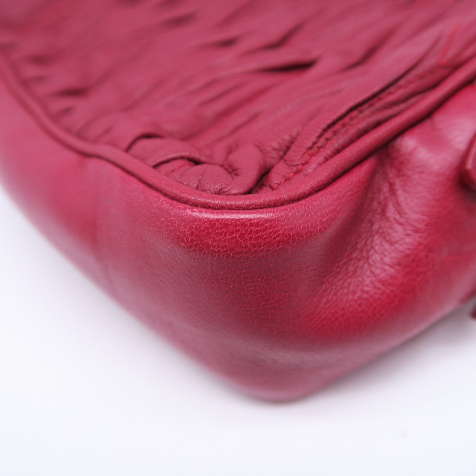 Miu Miu 羊皮皮革Shoulder Bag金扣肩背袋紅色