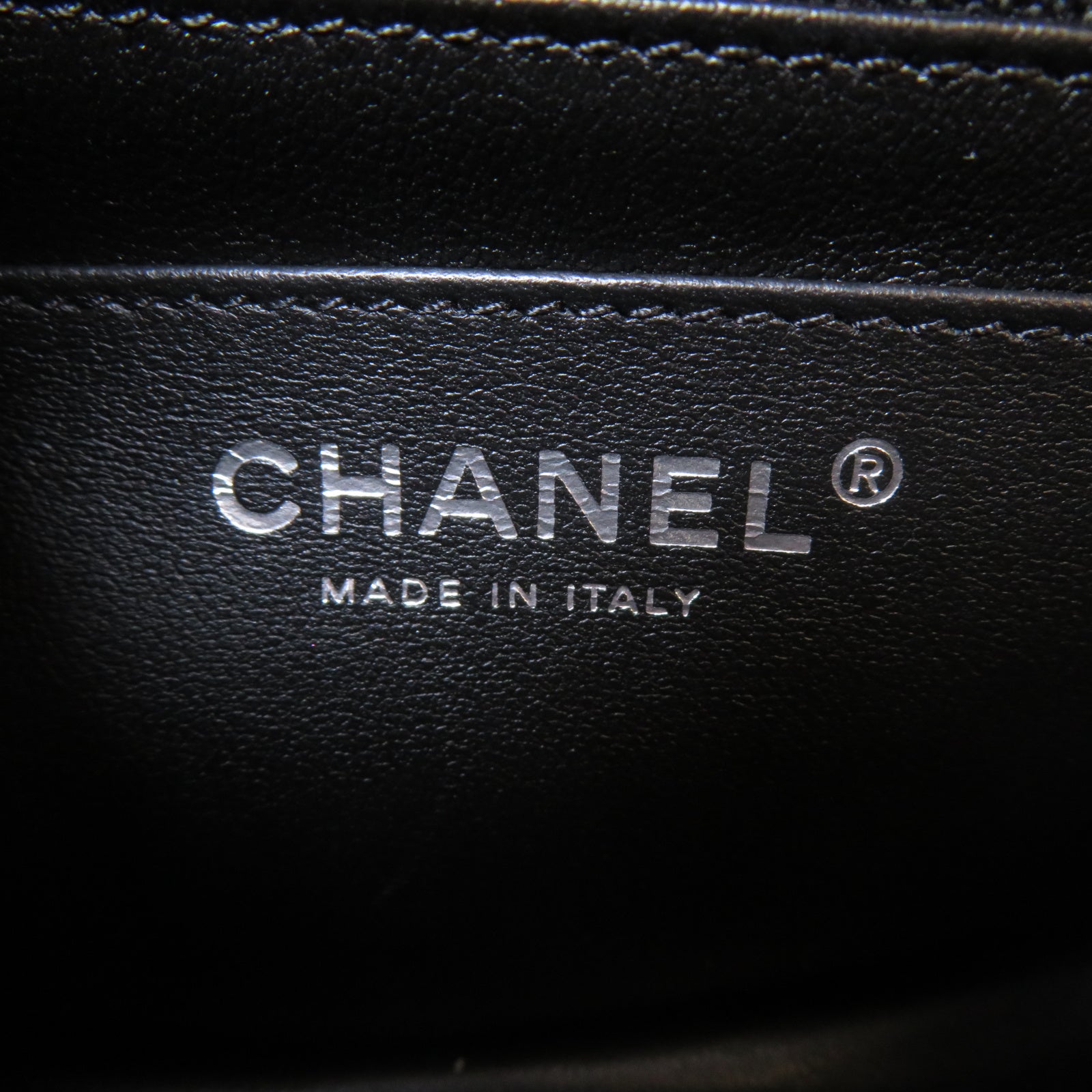 CHANEL 斜紋牛皮皮革2.55 Mini銀扣鏈帶肩背袋黑色