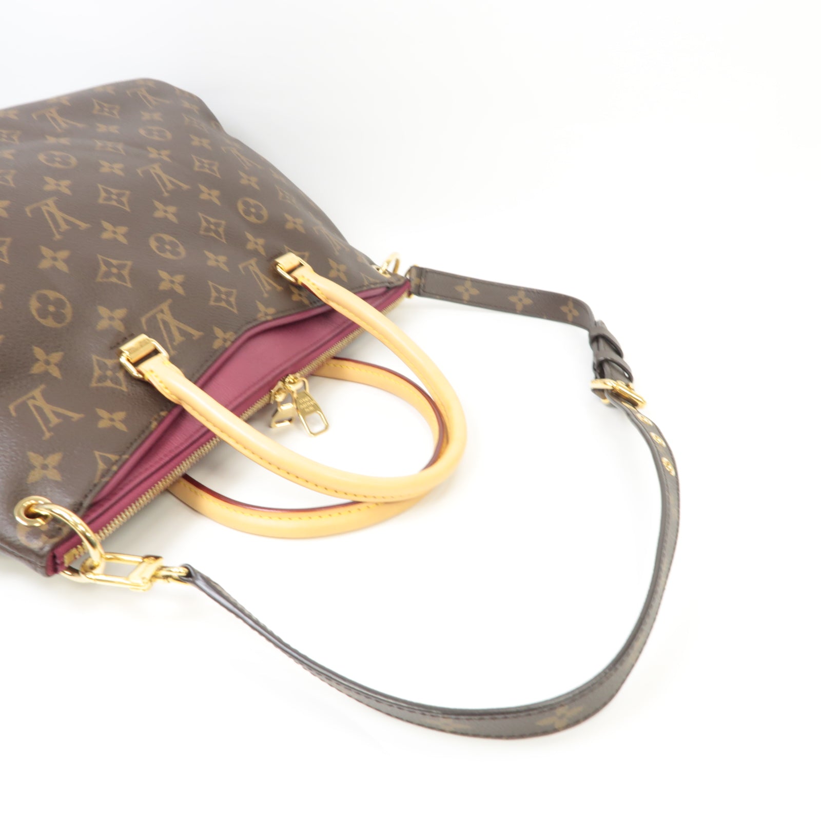 LOUIS VUITTON Monogram Pallas MM金扣手挽肩背兩用袋啡色