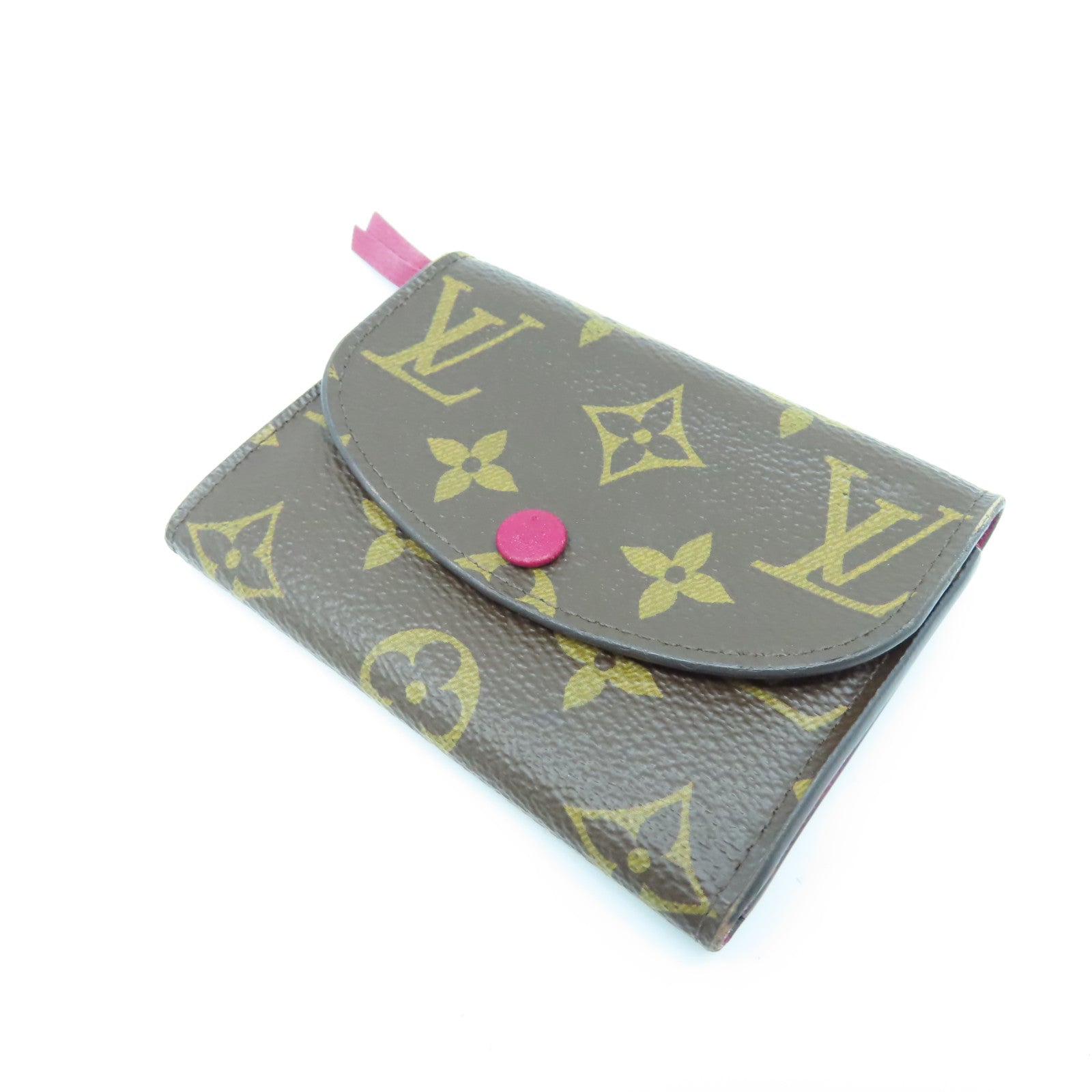 LOUIS VUITTON Monogram Card Case金扣卡片包棕色/紅色