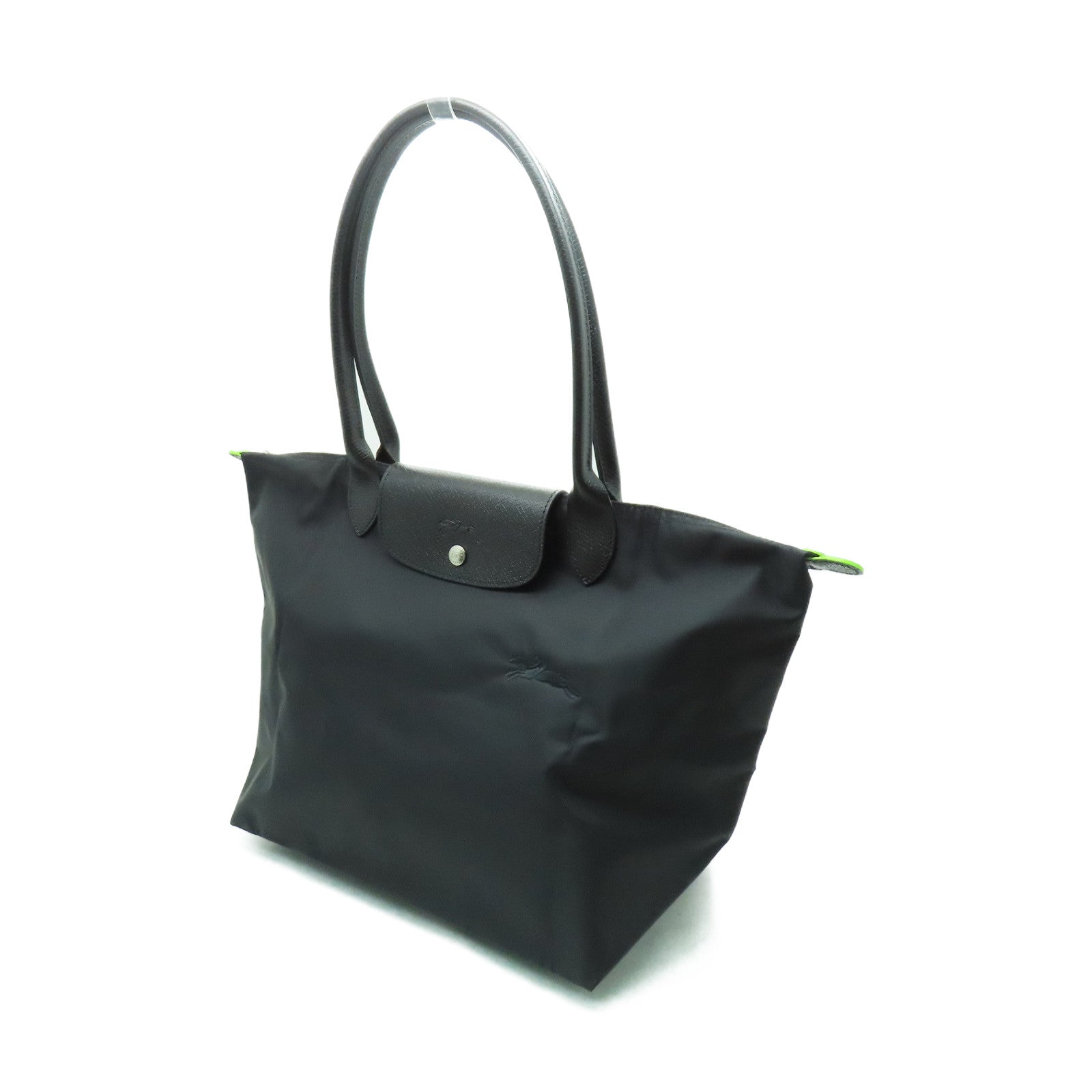 Longchamp 【激減優惠】尼龍/皮革Tote Bag銀扣手挽袋黑色