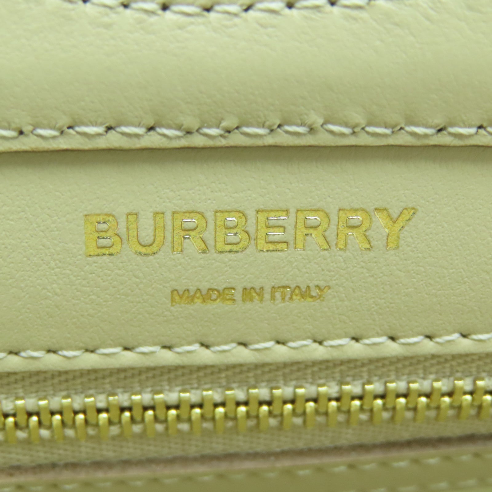 BURBERRY 牛皮皮革/帆布Mini Check金扣手挽肩背兩用袋米色