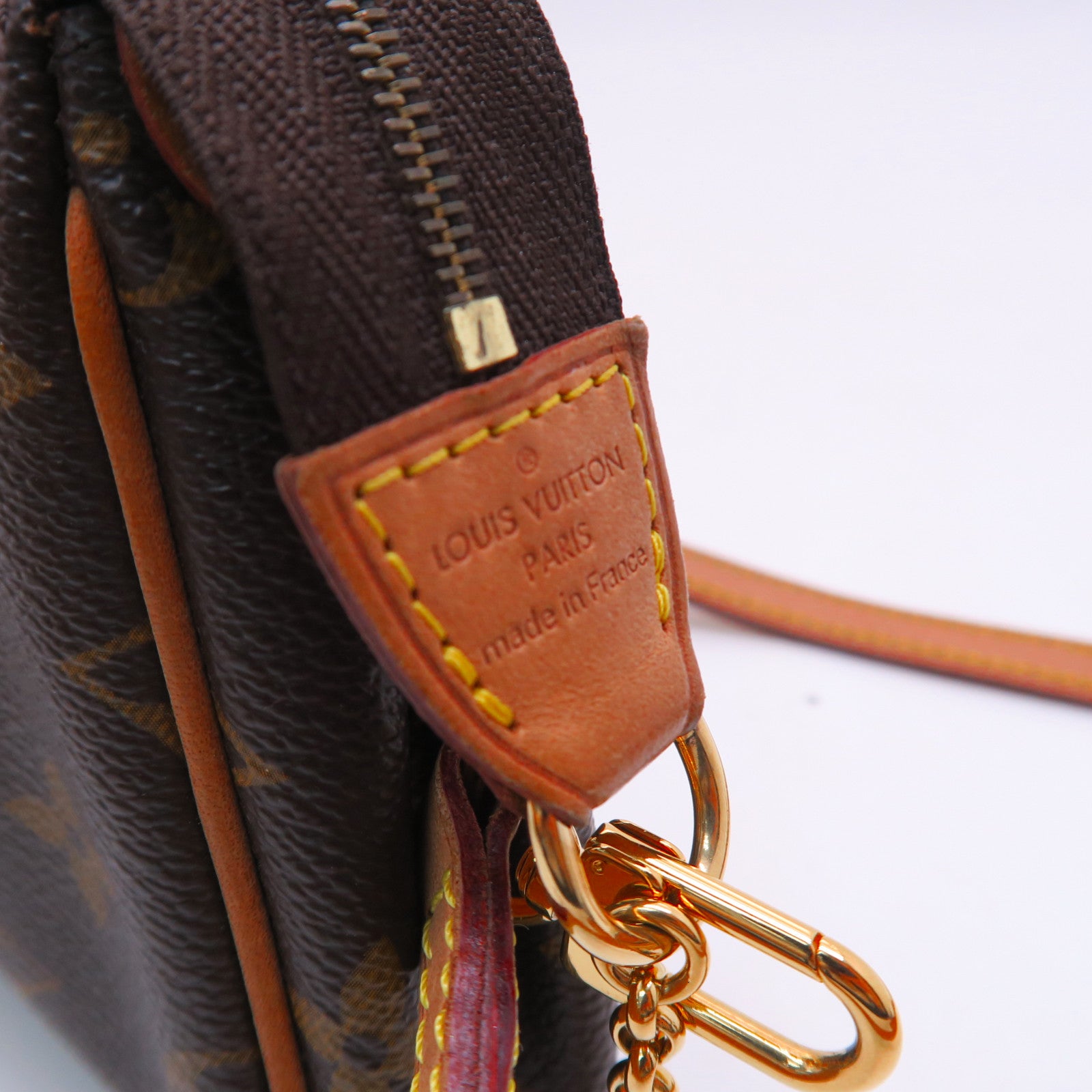 LOUIS VUITTON Monogram Eva金扣手挽肩背兩用袋棕色