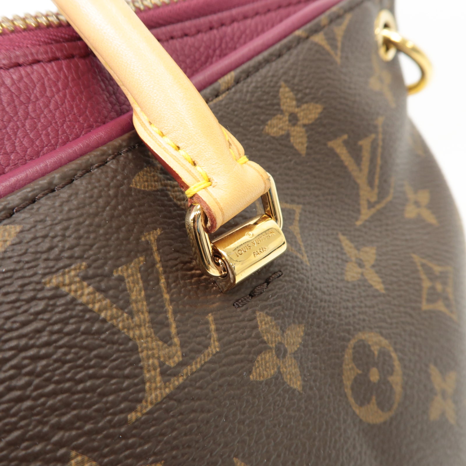 LOUIS VUITTON Monogram Pallas MM金扣手挽肩背兩用袋啡色