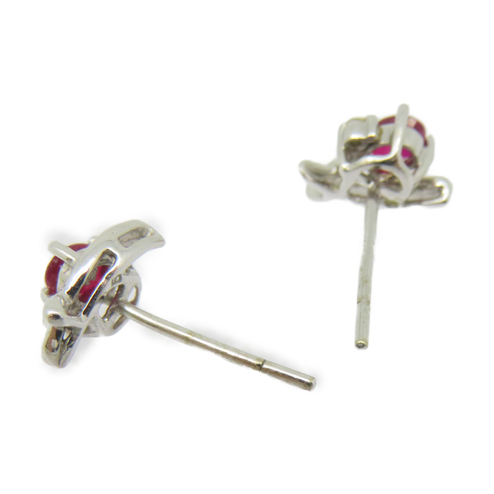 JEWELRY 18K白金Ruby Earrings 0.48ct红宝石耳环