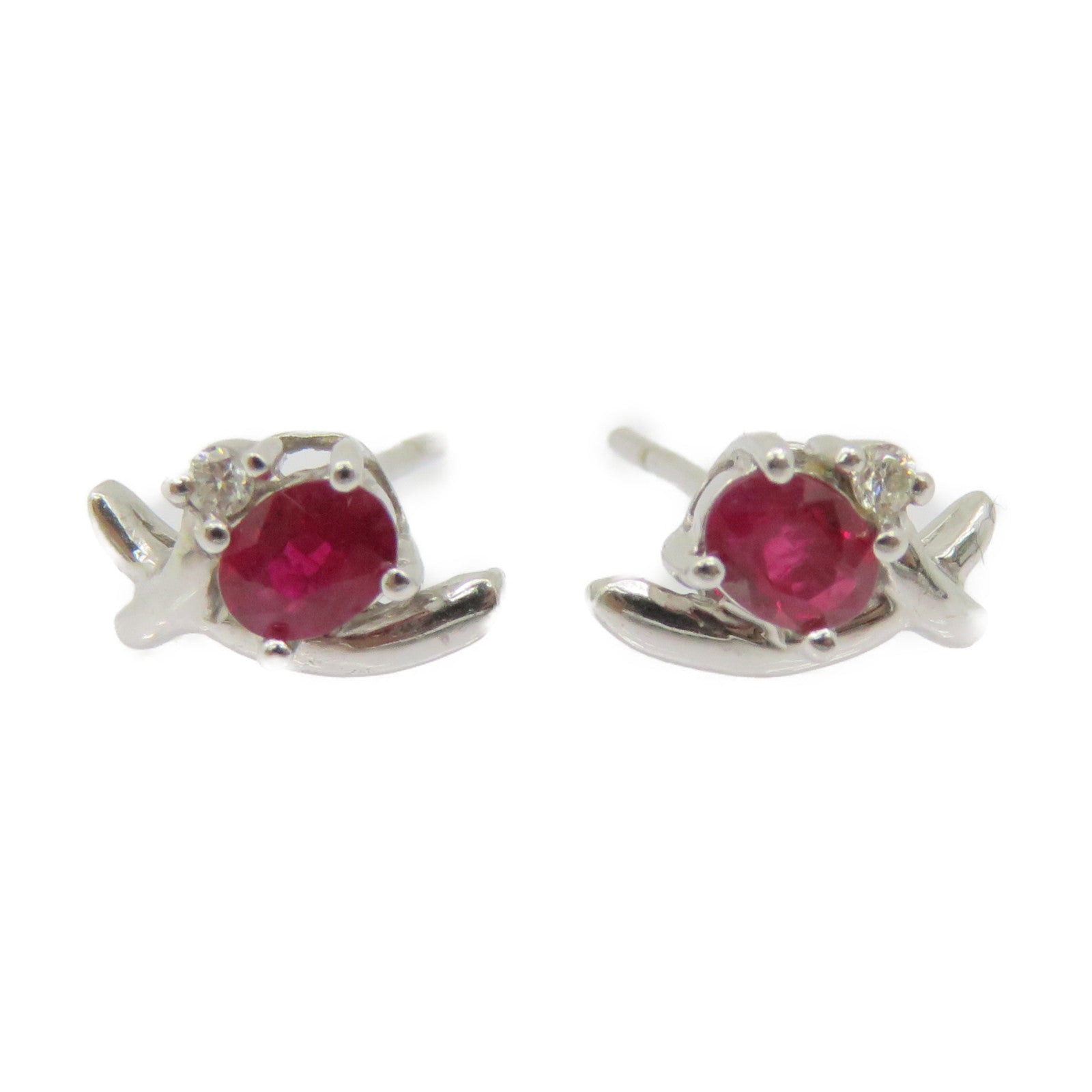 JEWELRY 18K白金Ruby Earrings 0.48ct红宝石耳环