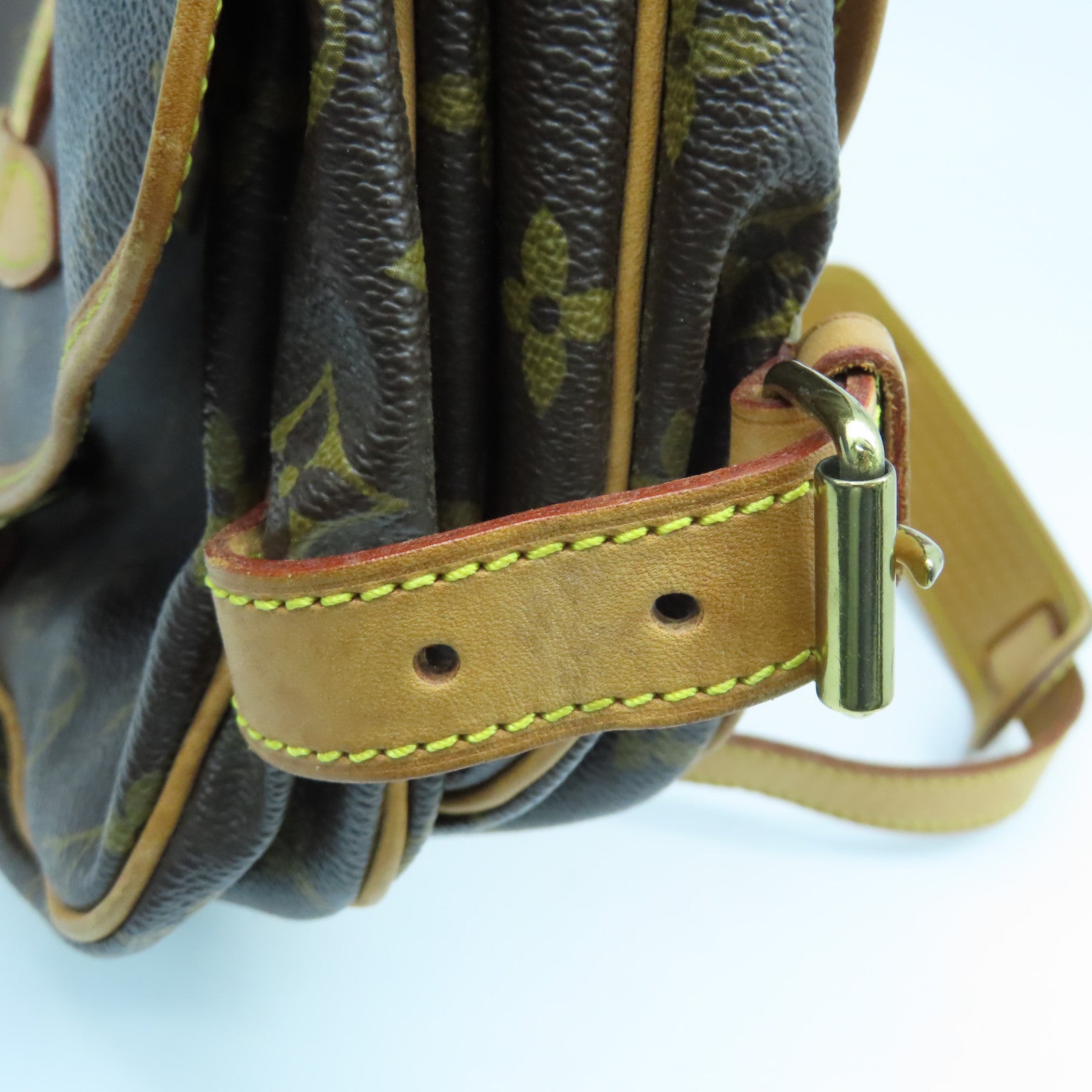 LOUIS VUITTON Monogram Saumur 30金扣肩背袋啡色