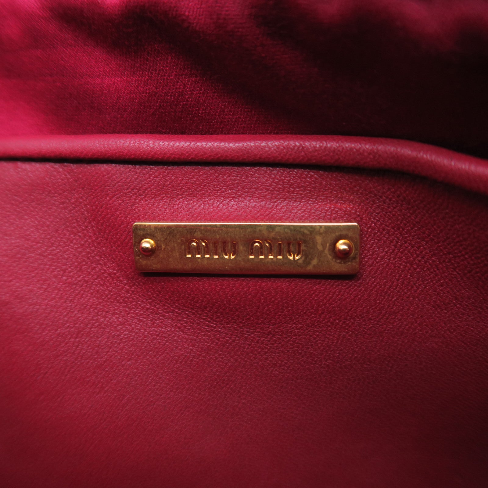 Miu Miu 羊皮皮革Shoulder Bag金扣肩背袋紅色