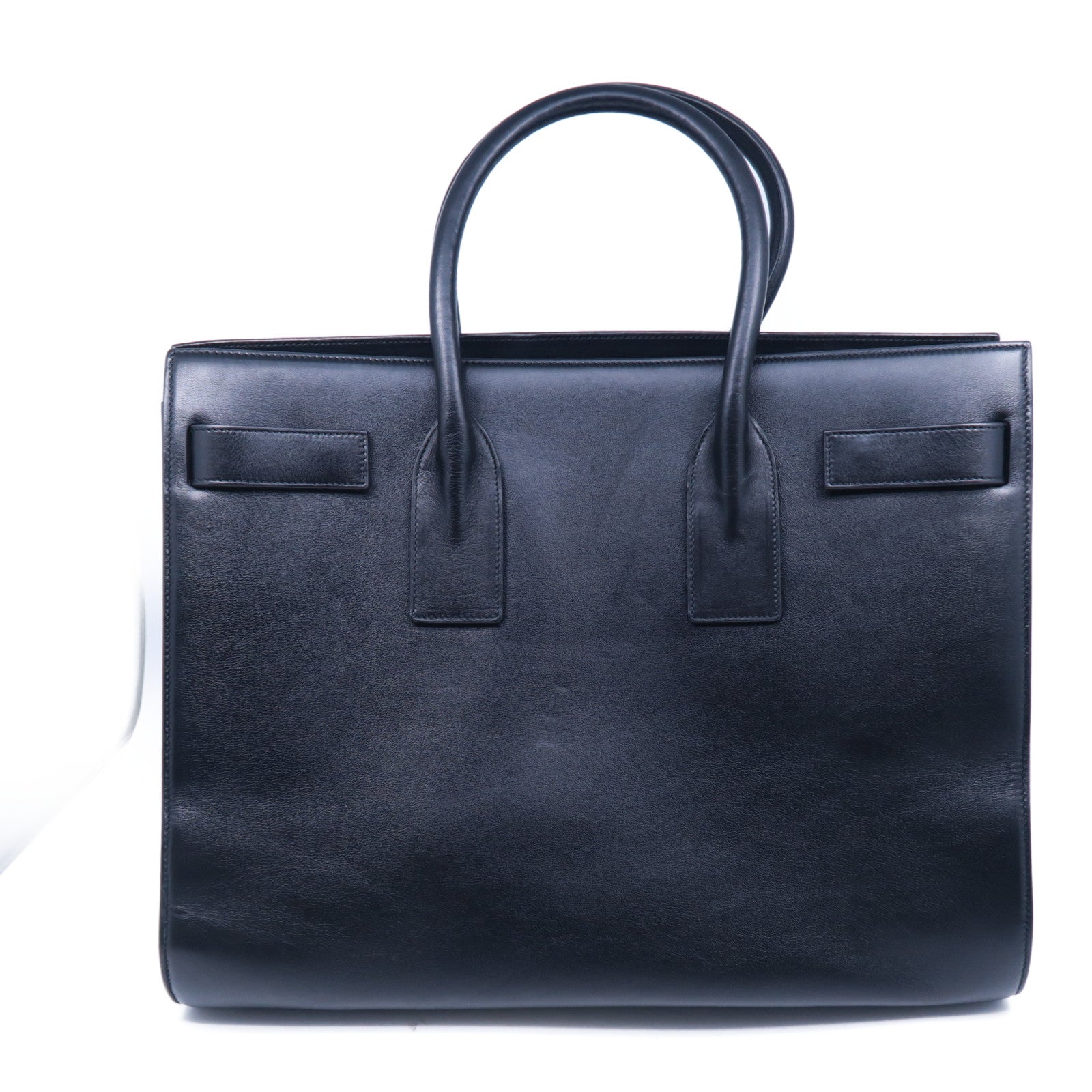 SAINT LAURENT 牛皮皮革Sac De Jou金扣手挽袋黑色
