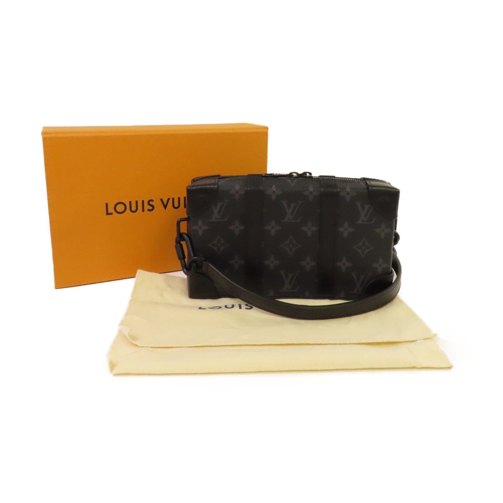 LOUIS VUITTON Monogram Eclipse Soft Trunk Wallet Shoulder Bag錢包肩背袋黑色