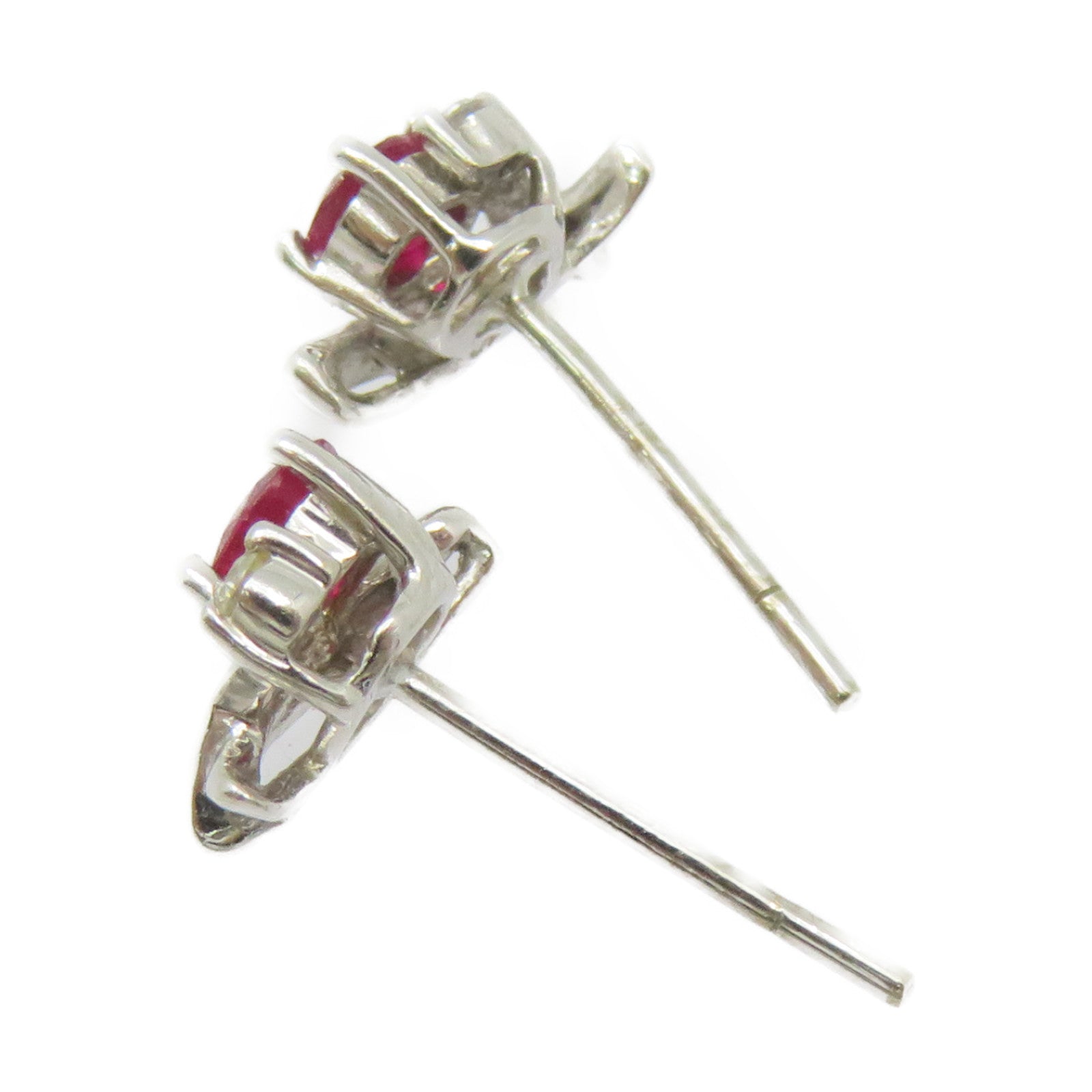 JEWELRY 18K白金Ruby Earrings 0.48ct红宝石耳环