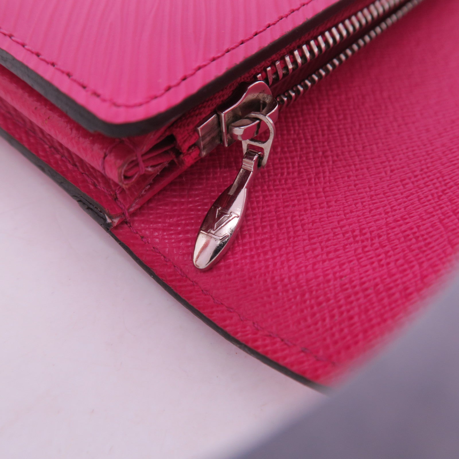 LOUIS VUITTON Epi Twist Wallet銀扣長錢包桃紅色