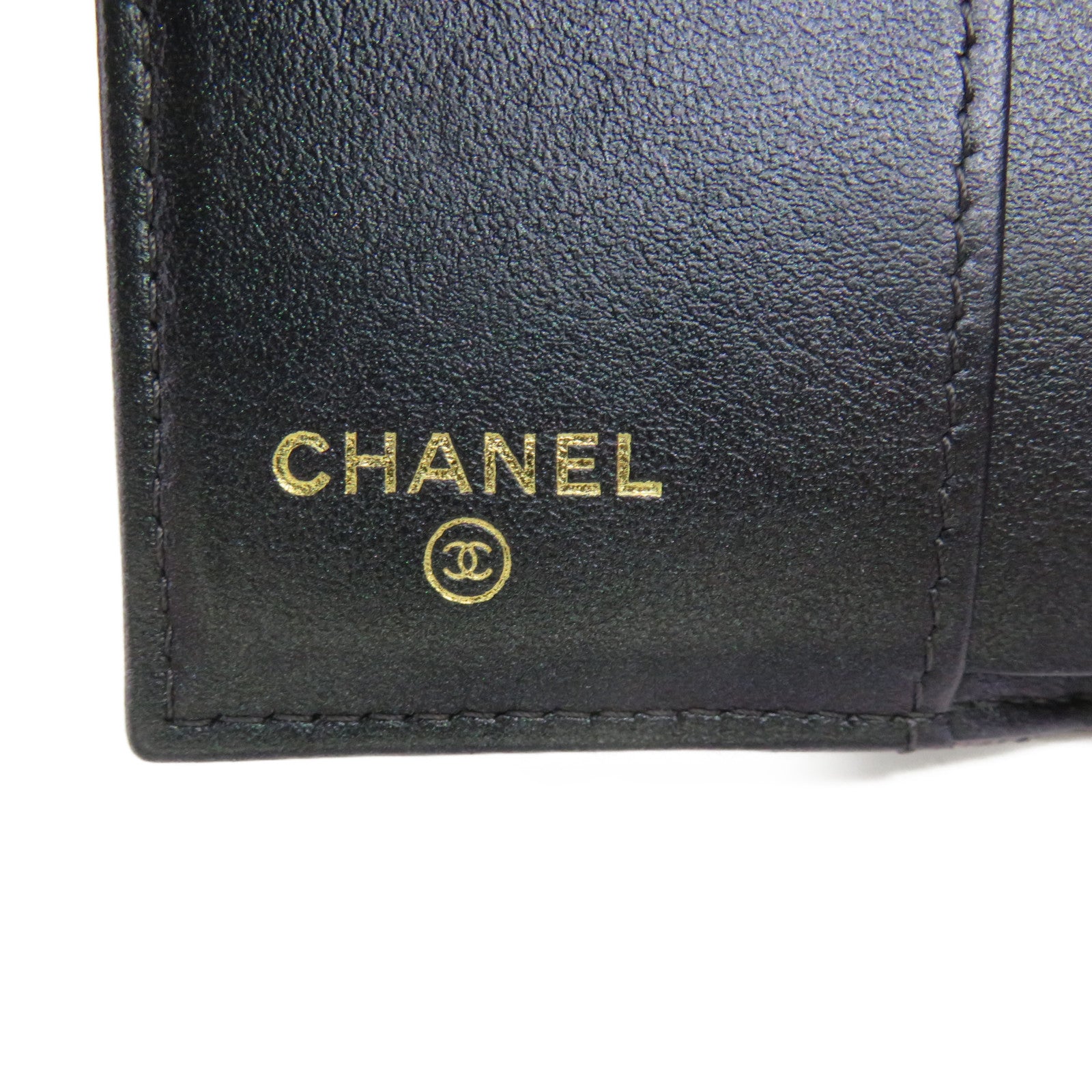 CHANEL 菱格Caviar皮革Small Wallet銀扣短錢包銀紫色