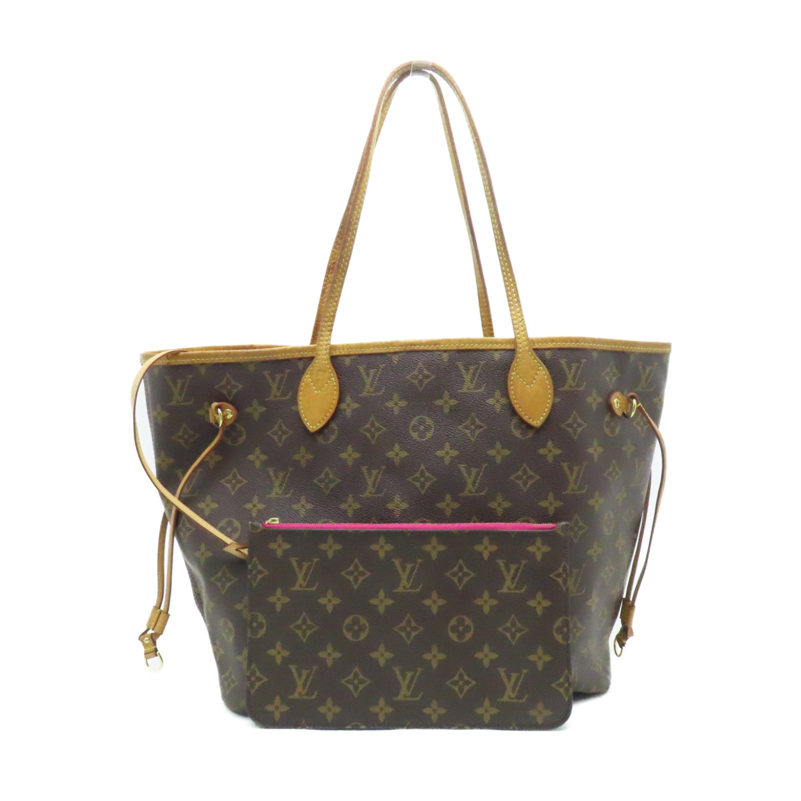 LOUIS VUITTON Monogram Neverfull MM Tote Bag肩背袋啡色