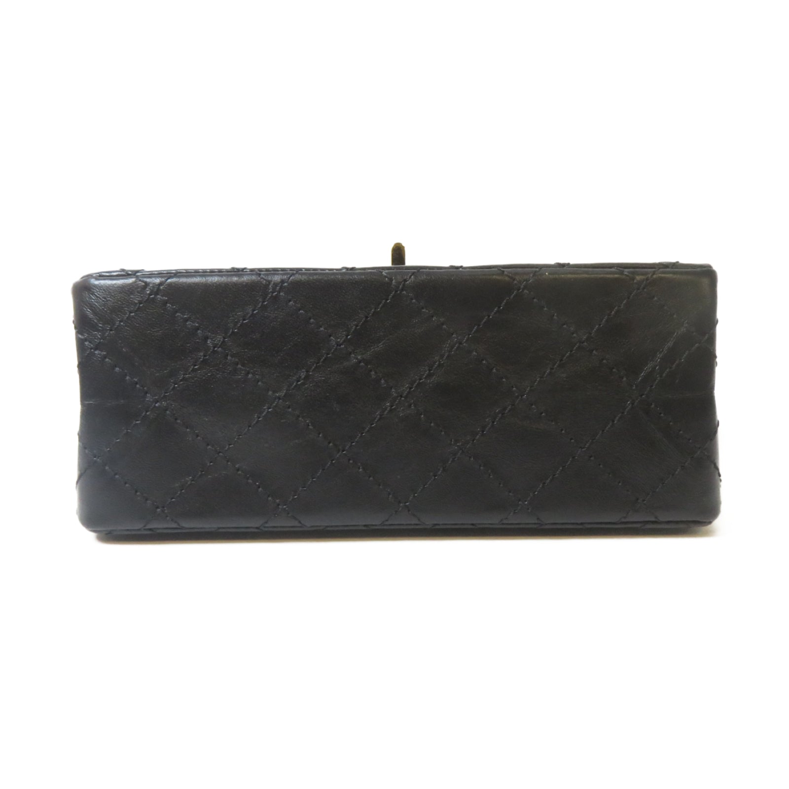 CHANEL 菱格牛皮皮革2.55 Mini金扣鏈帶肩背袋黑色