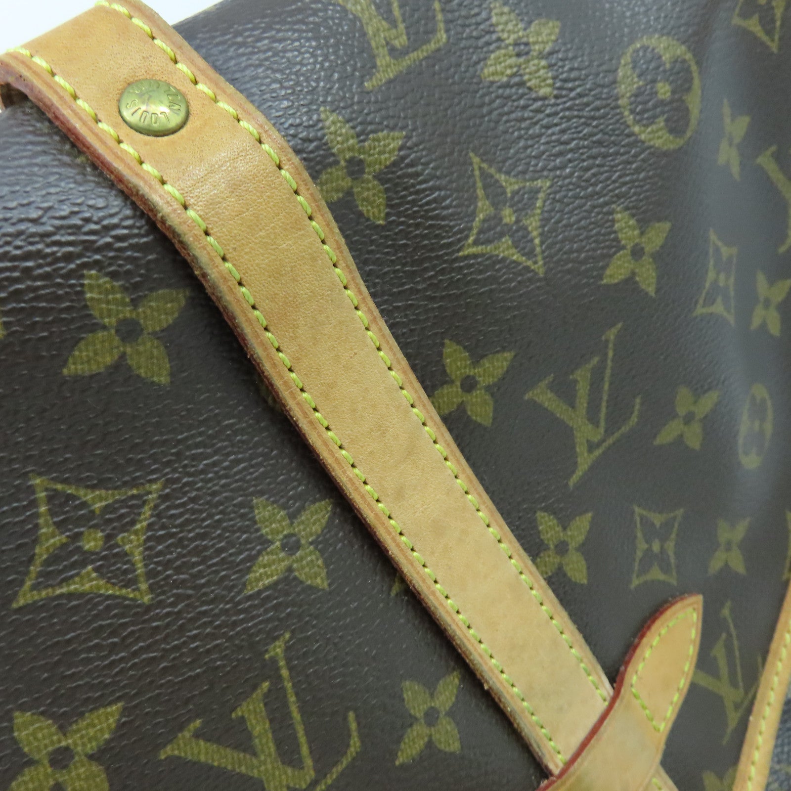 LOUIS VUITTON Monogram Saumur 30金扣肩背袋啡色