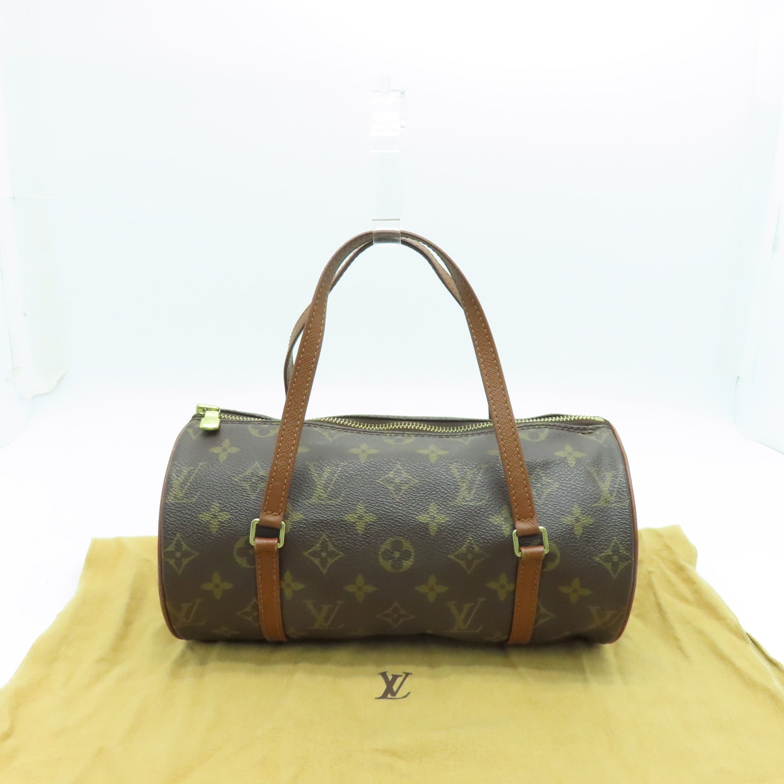 LOUIS VUITTON Monogram Papillon PM金扣肩背袋啡色