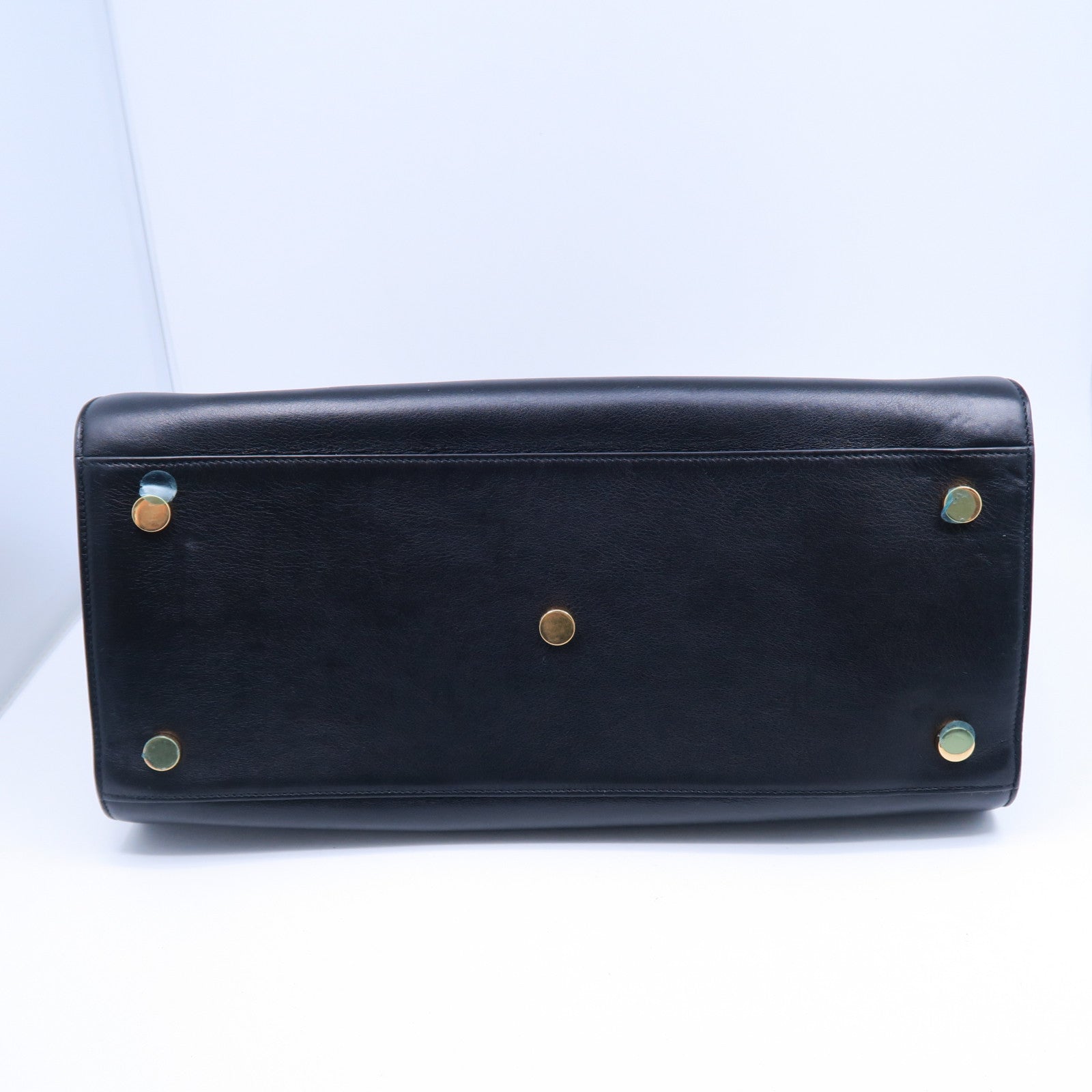 SAINT LAURENT 牛皮皮革Sac De Jou金扣手挽袋黑色