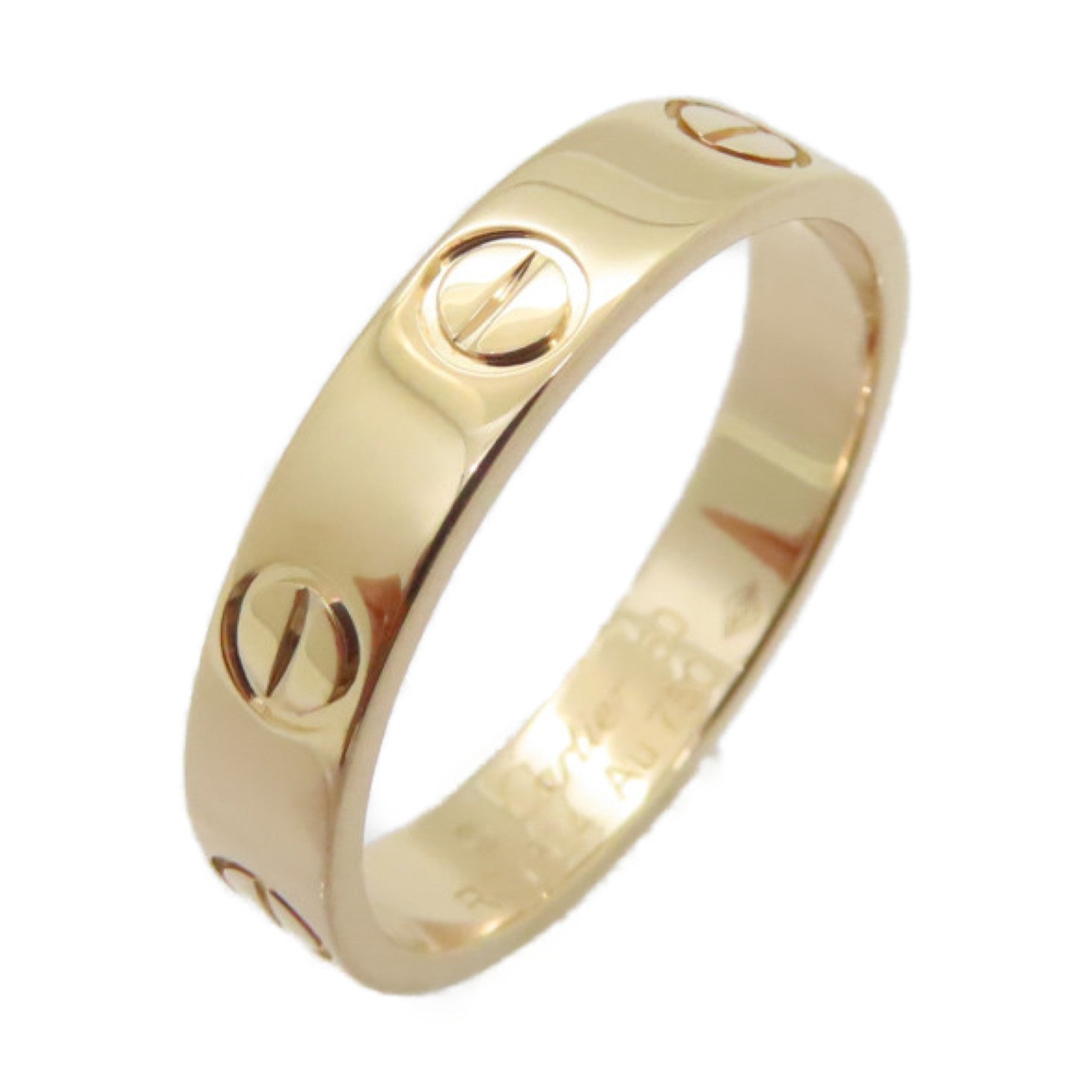 CARTIER 18K Rose Gold Mini Love Ring #US5/Cartier#50