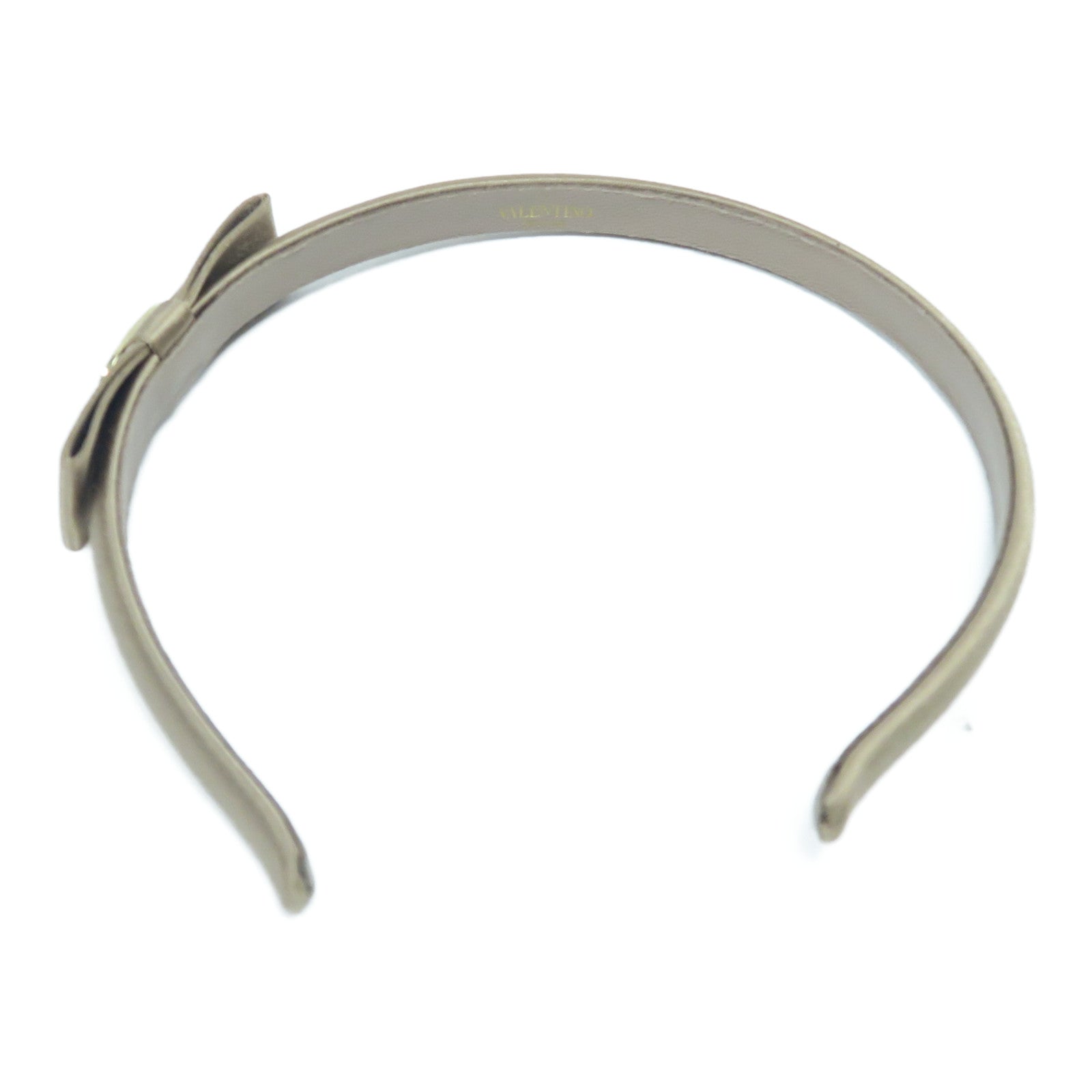 Valentino 牛皮皮革Headband頭箍金色