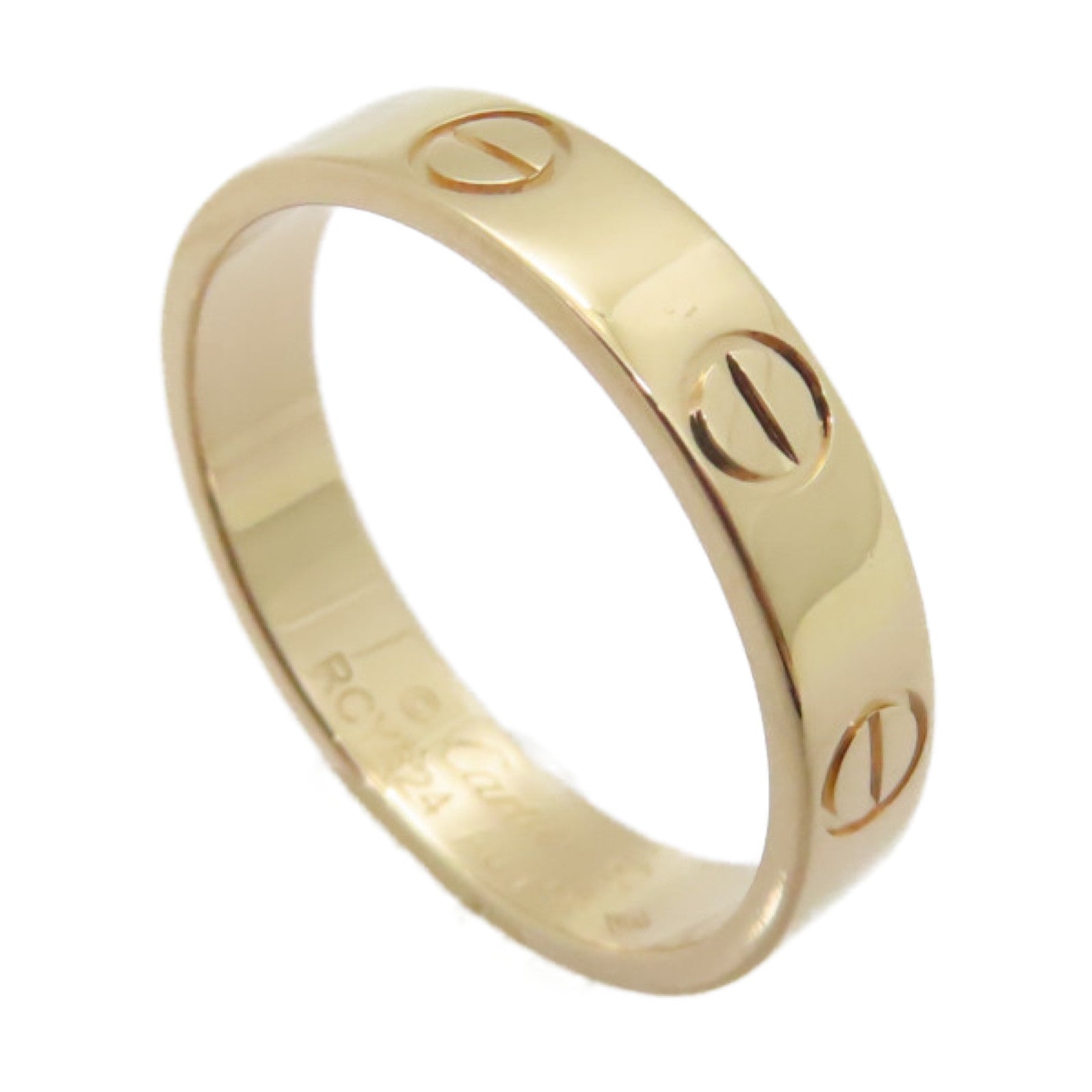 CARTIER 18K Rose Gold Mini Love Ring #US5/Cartier#50