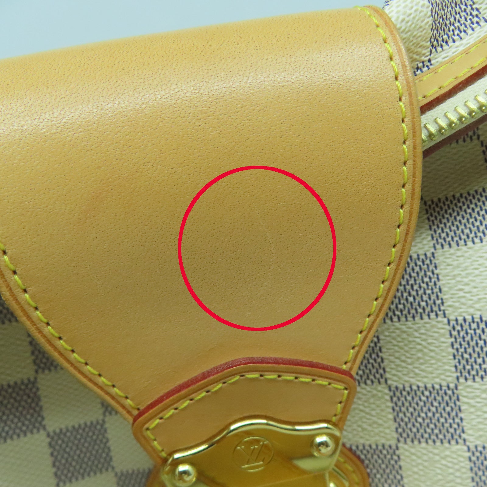 LOUIS VUITTON Damier Azur Stresa GM金扣肩背袋白色