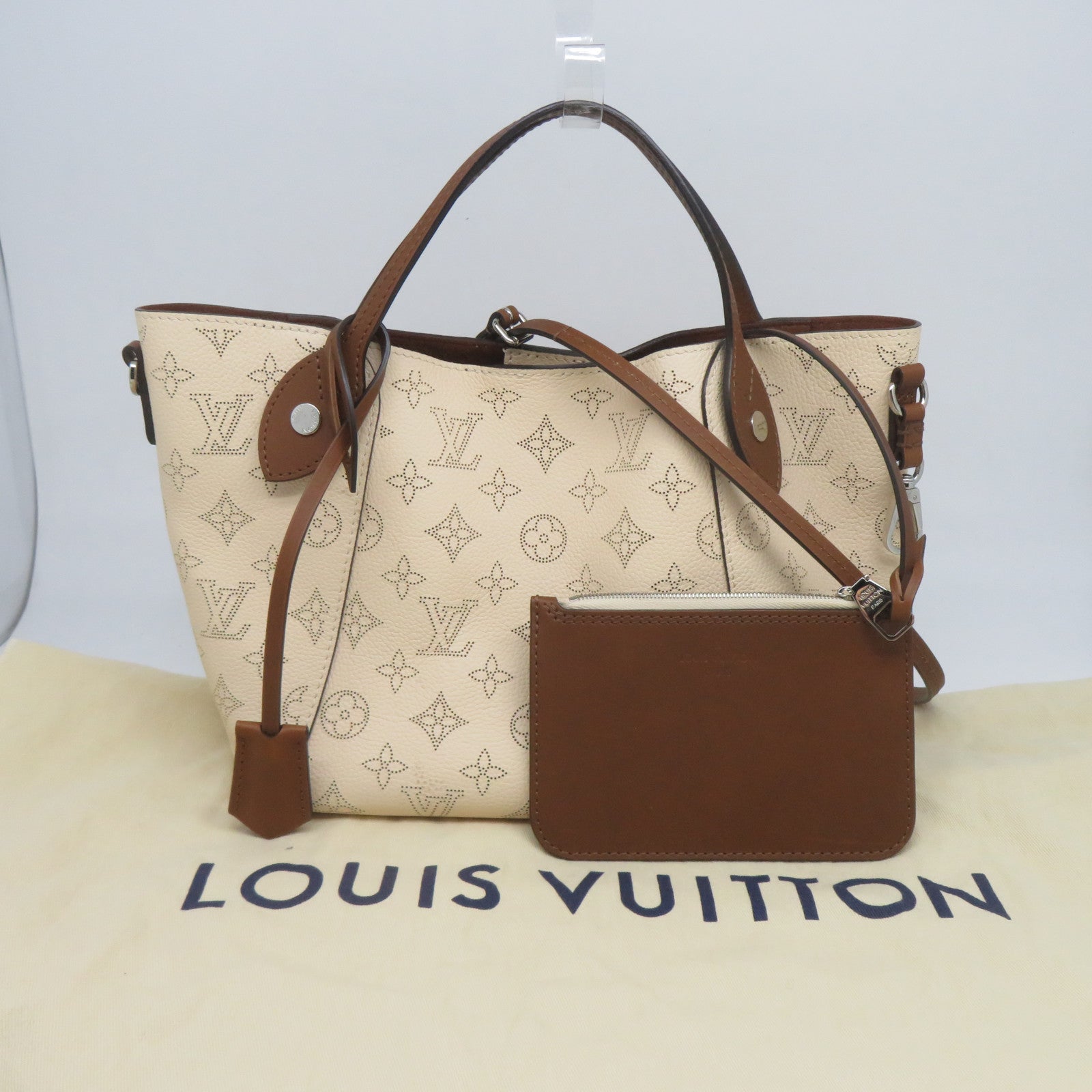 LOUIS VUITTON Mahina Hina PM銀扣手挽肩背兩用袋米色/啡色