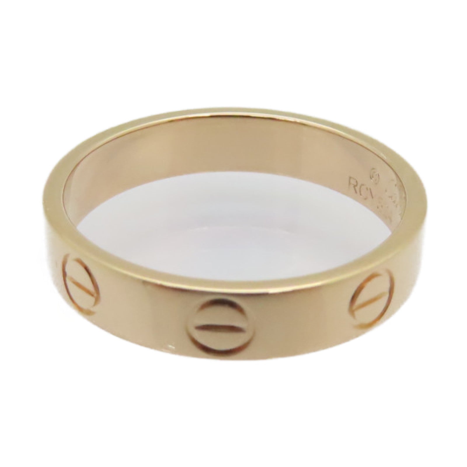 CARTIER 18K Rose Gold Mini Love Ring #US5/Cartier#50