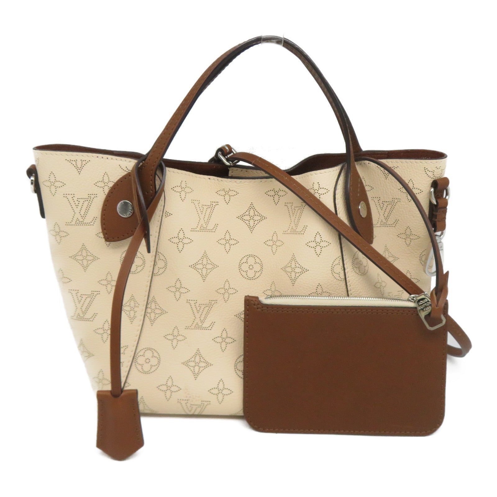 LOUIS VUITTON Mahina Hina PM銀扣手挽肩背兩用袋米色/啡色