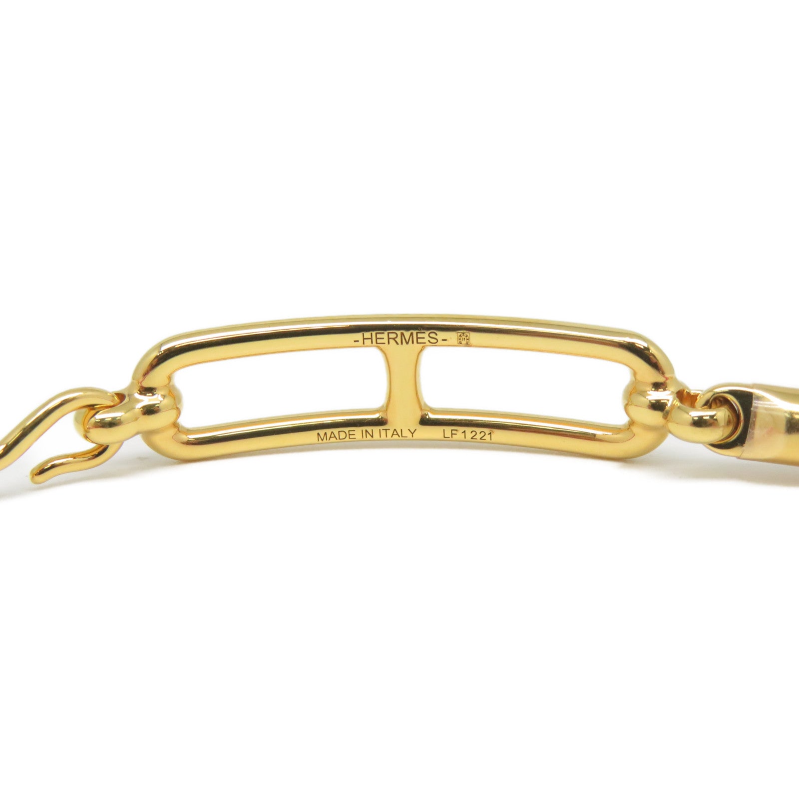 HERMES 印花絲綢/金屬Roulis Double Tour Bracelet金扣手鐲粉紅色