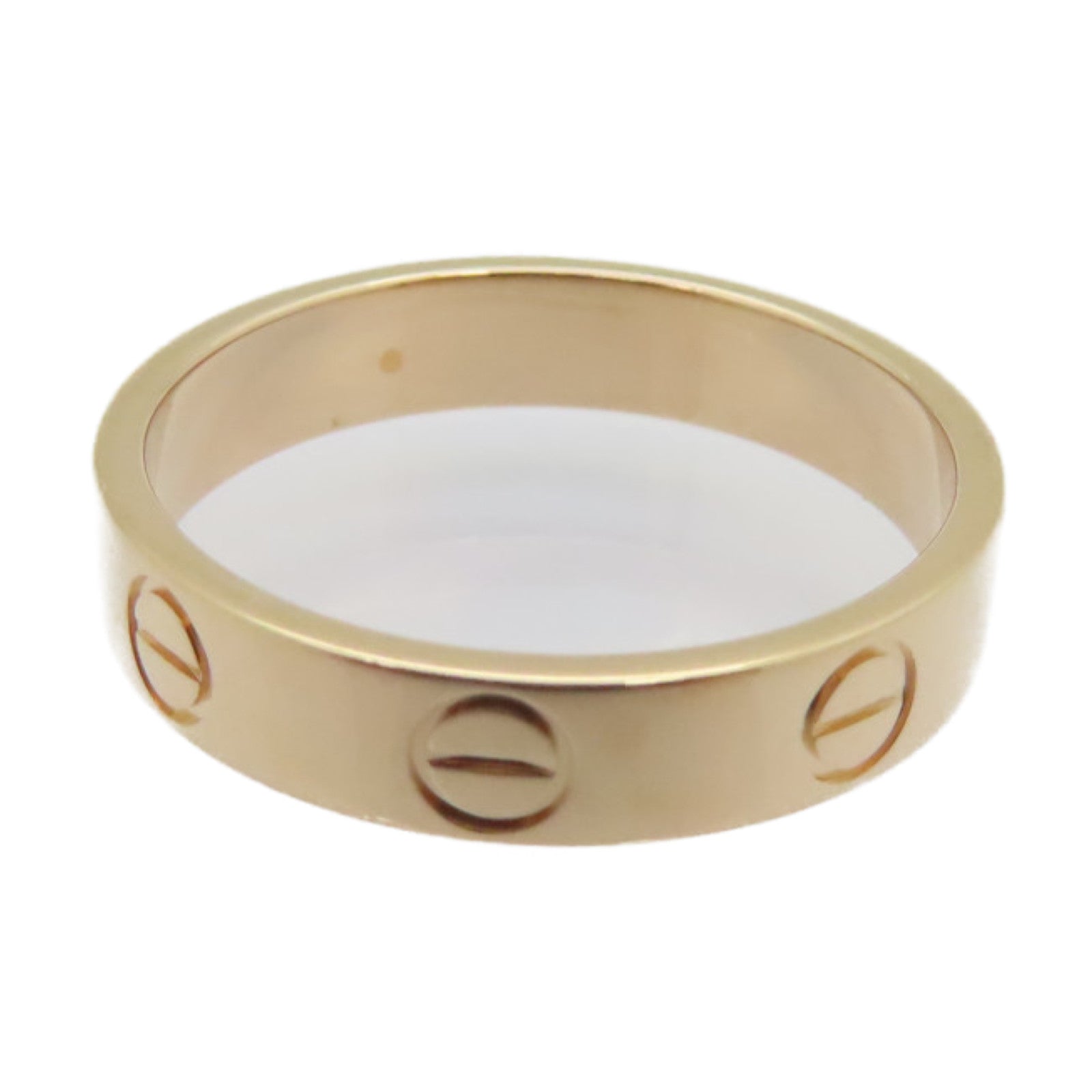CARTIER 18K Rose Gold Mini Love Ring #US5/Cartier#50