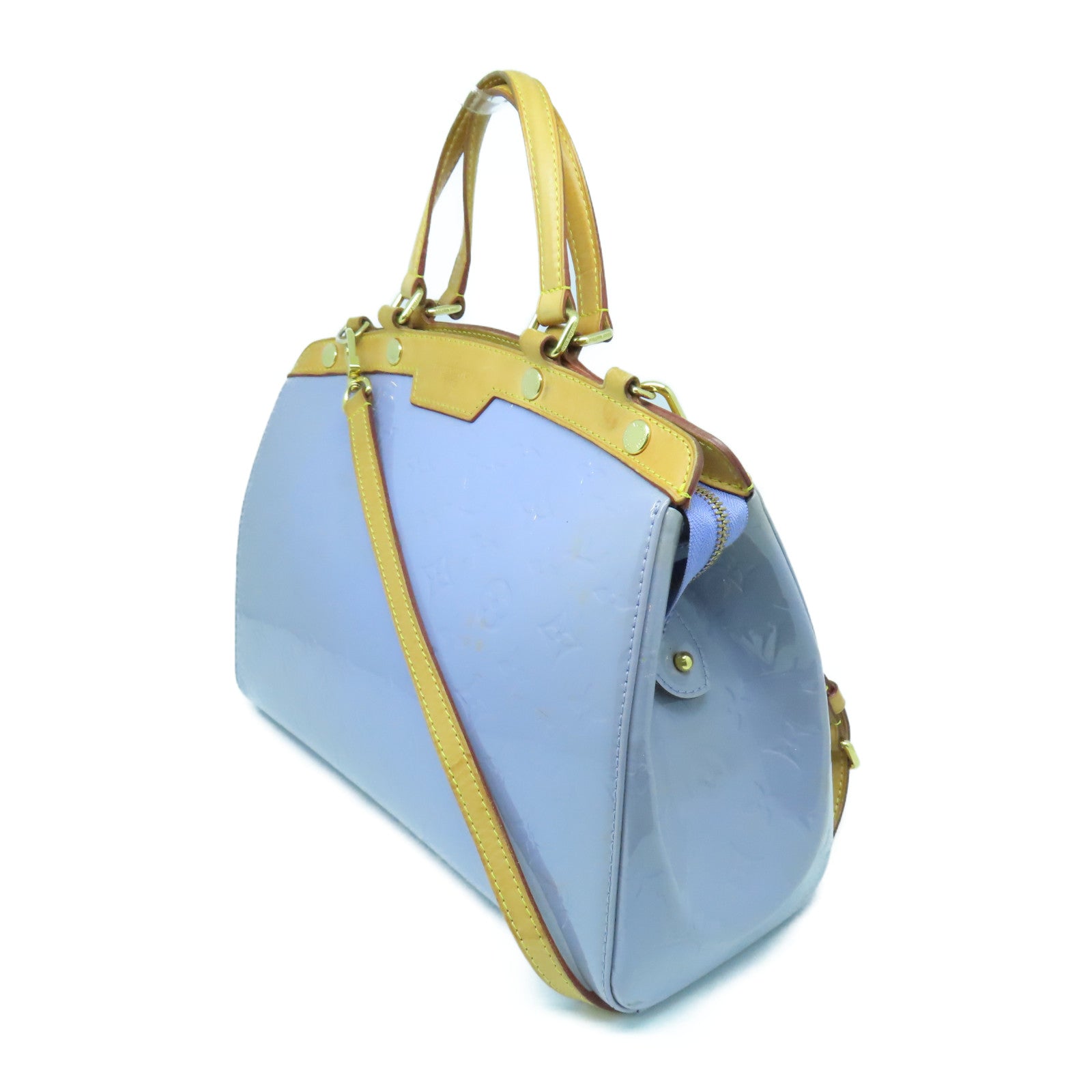LOUIS VUITTON Vernis Brea MM 2way Shoulder Bag金扣手挽肩背兩用袋紫色