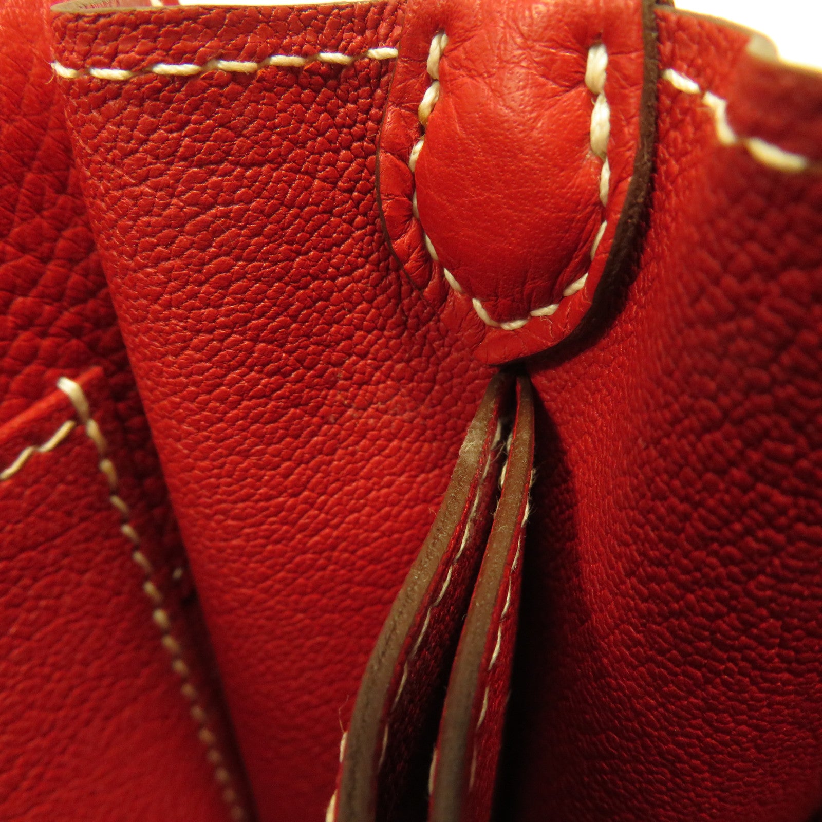 HERMES Clemence皮革Roulis 23金扣肩背袋紅色